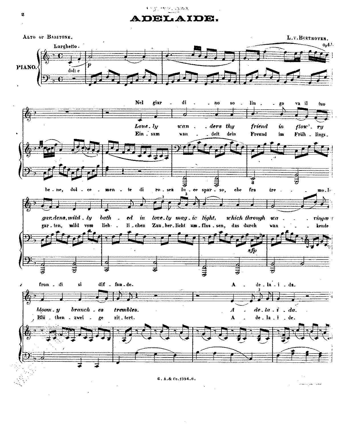 Adelaide, Op.46 (Beethoven, Ludwig van) IMSLP Free Sheet Music PDF