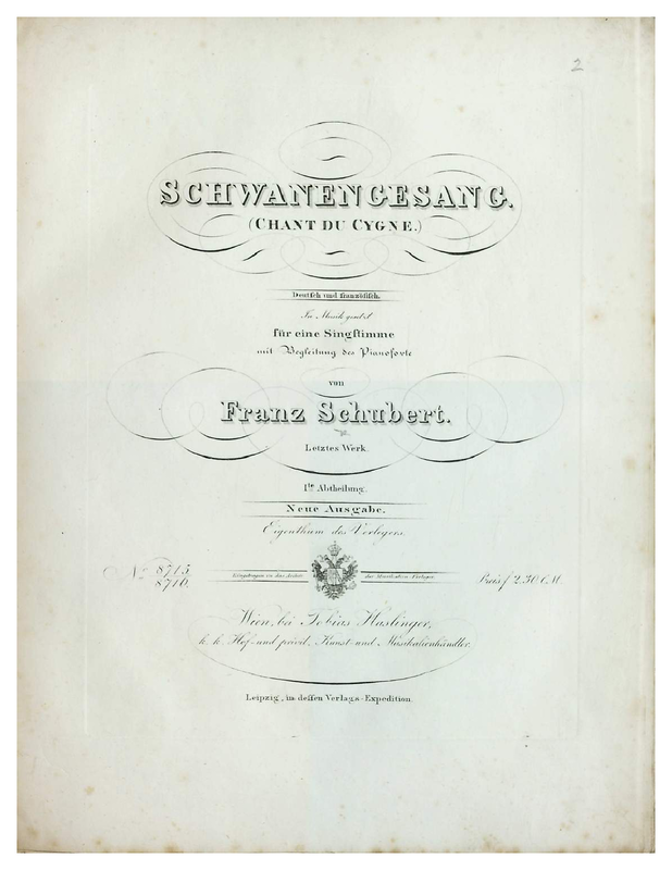 13 Lieder nach Gedichten von Rellstab und Heine, ''Schwanengesang''