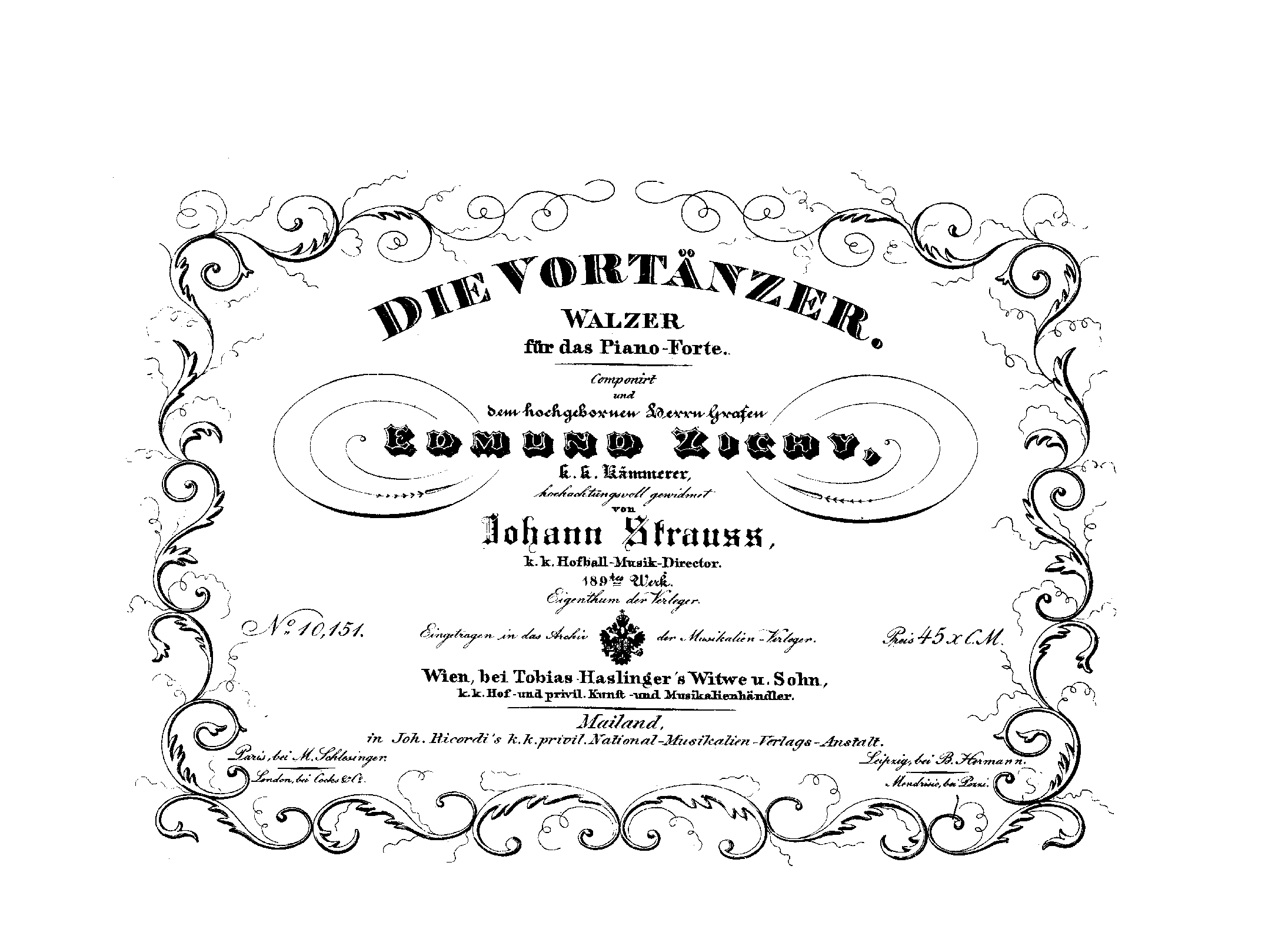 Die Vortänzer, Op.189