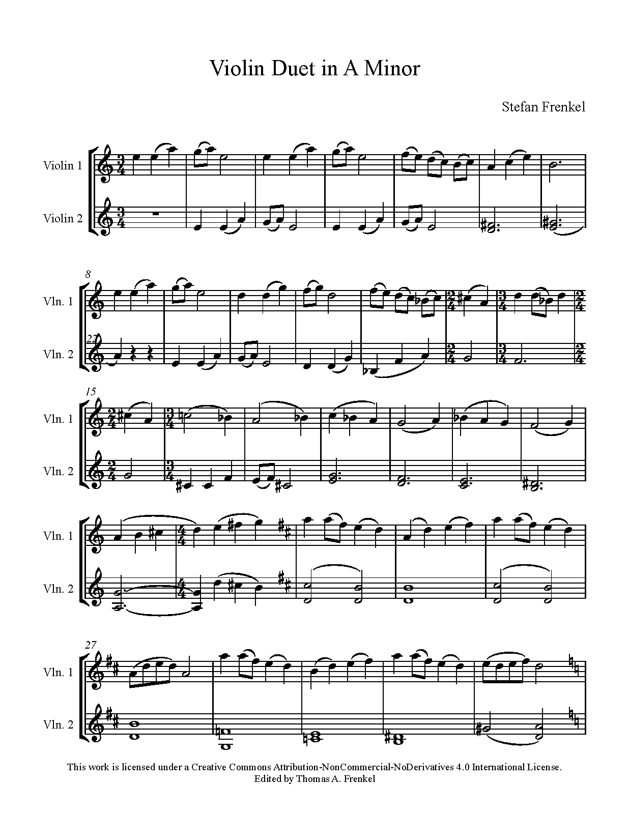 Violin Duet in A minor (Frenkel, Stefan) IMSLP