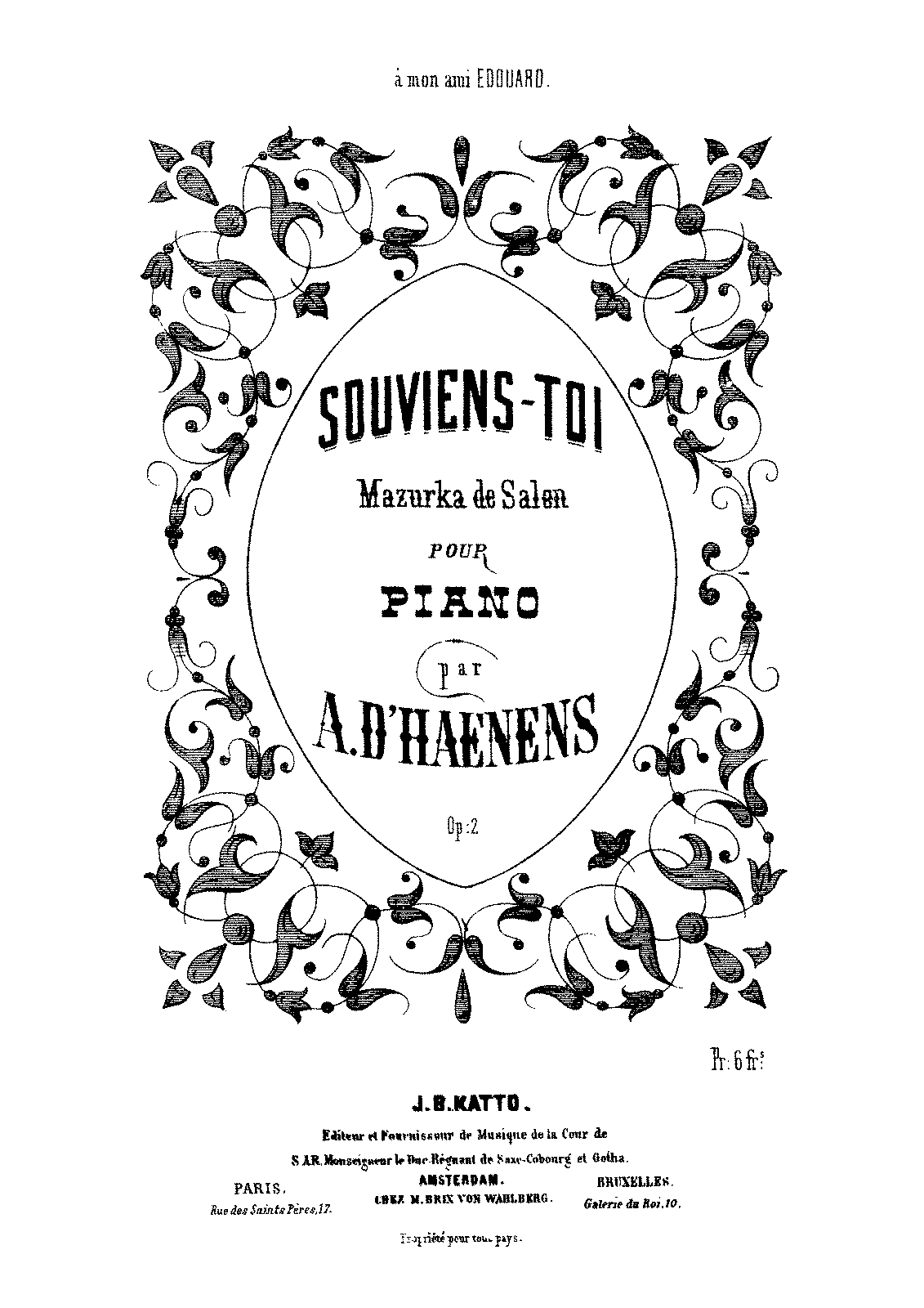 Souviens-toi, Op.2 (Haenens, Arthur D') - IMSLP