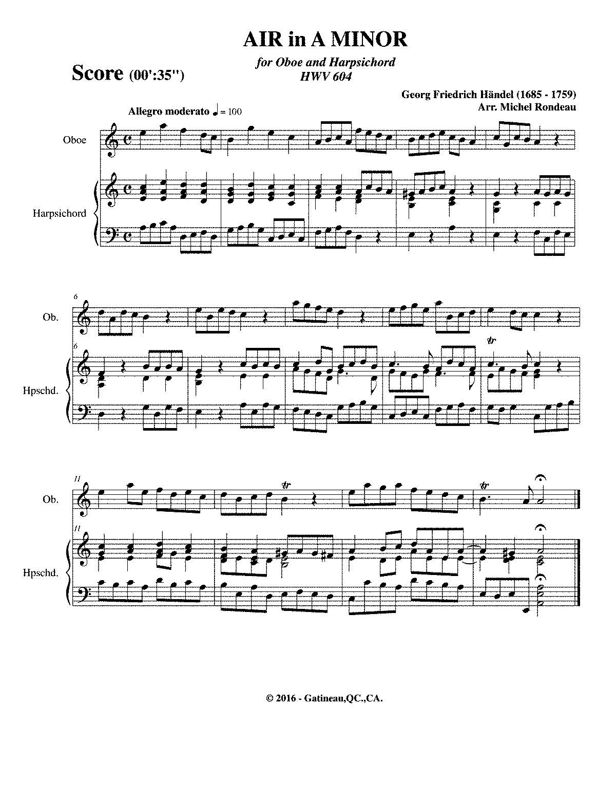 Air in A minor, HWV 604 (Handel, George Frideric) - IMSLP