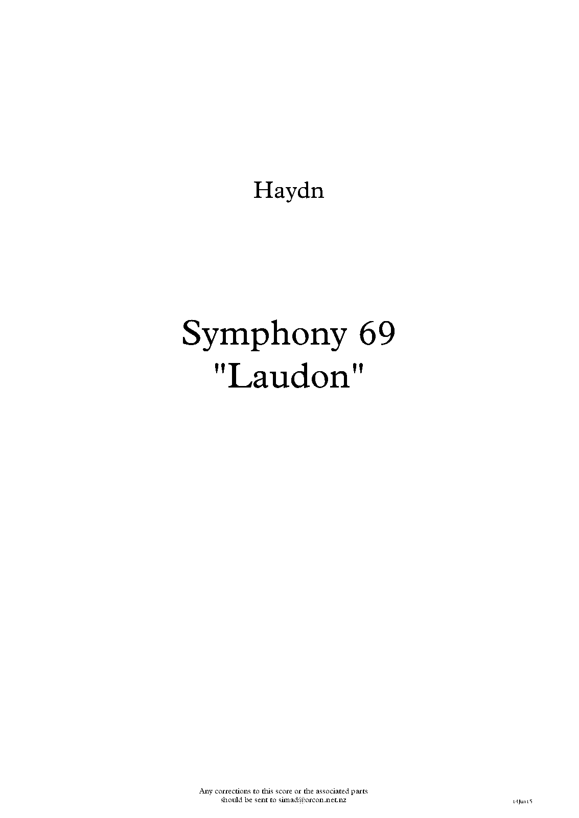 Symphony No.69 in C major, Hob.I69 (Haydn, Joseph) IMSLP Free Sheet