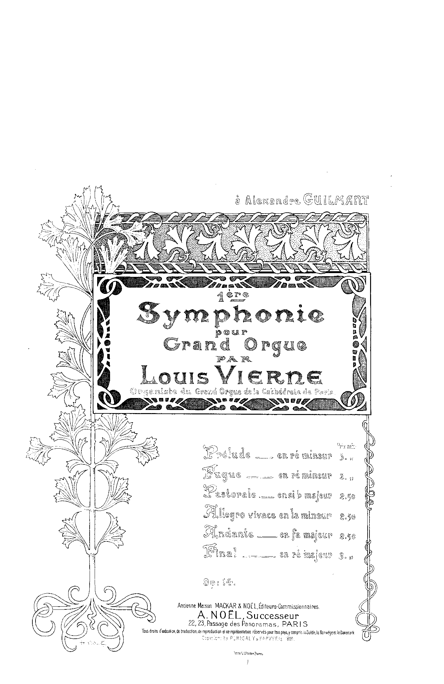 Première symphonie pour grand orgue