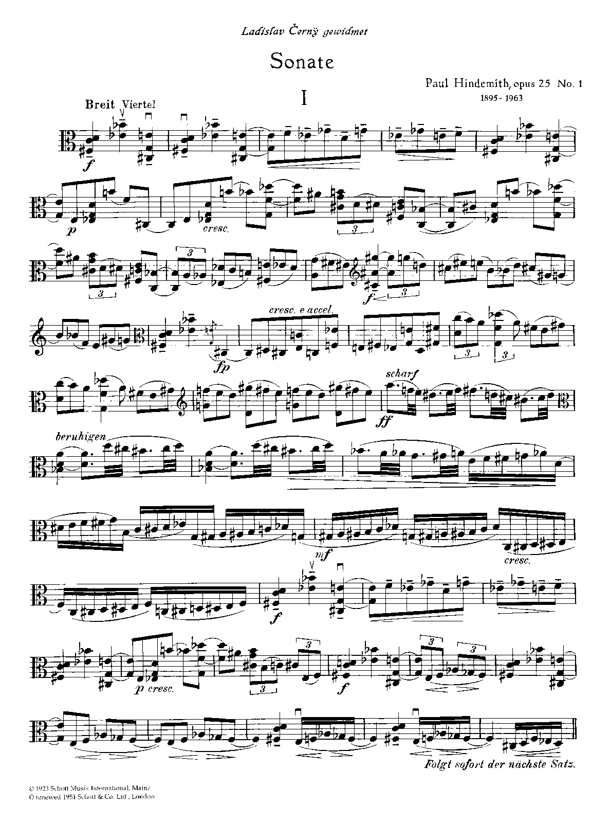 Viola Sonata, Op.25 No.1 (Hindemith, Paul) IMSLP