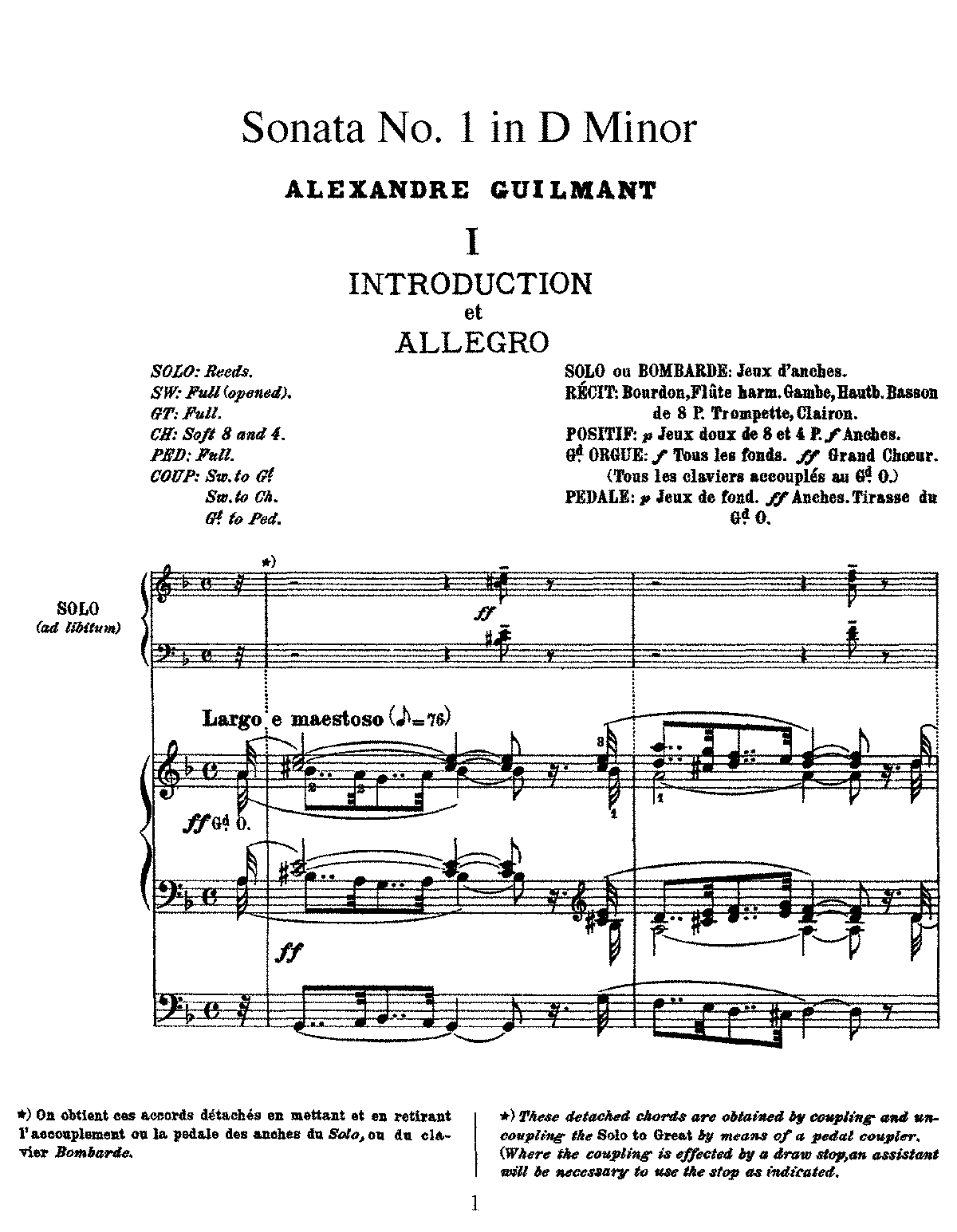 Organ Sonata No.1, Op.42 (Guilmant, Alexandre) - IMSLP