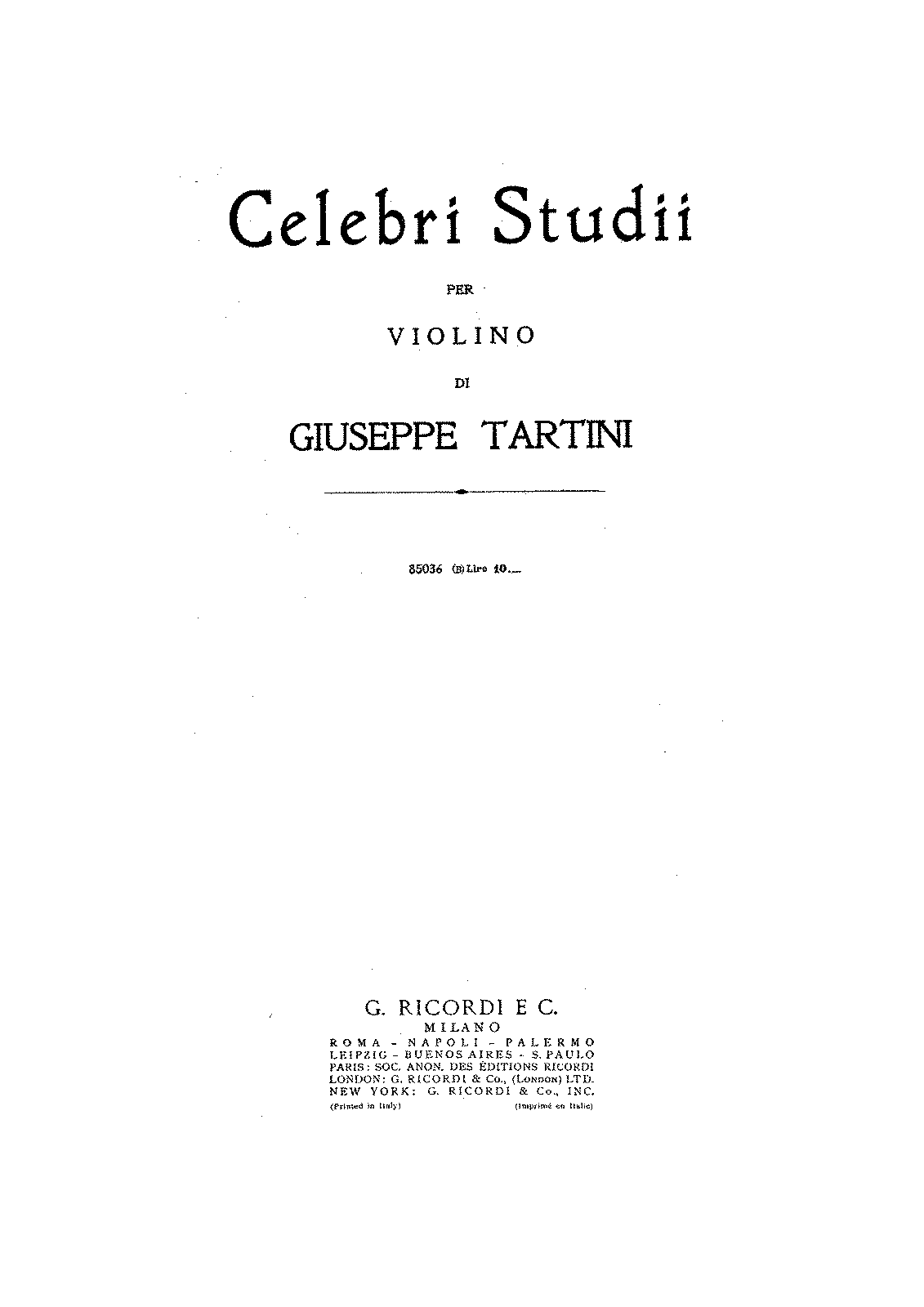 Studies for Violin (Tartini, Giuseppe) - IMSLP