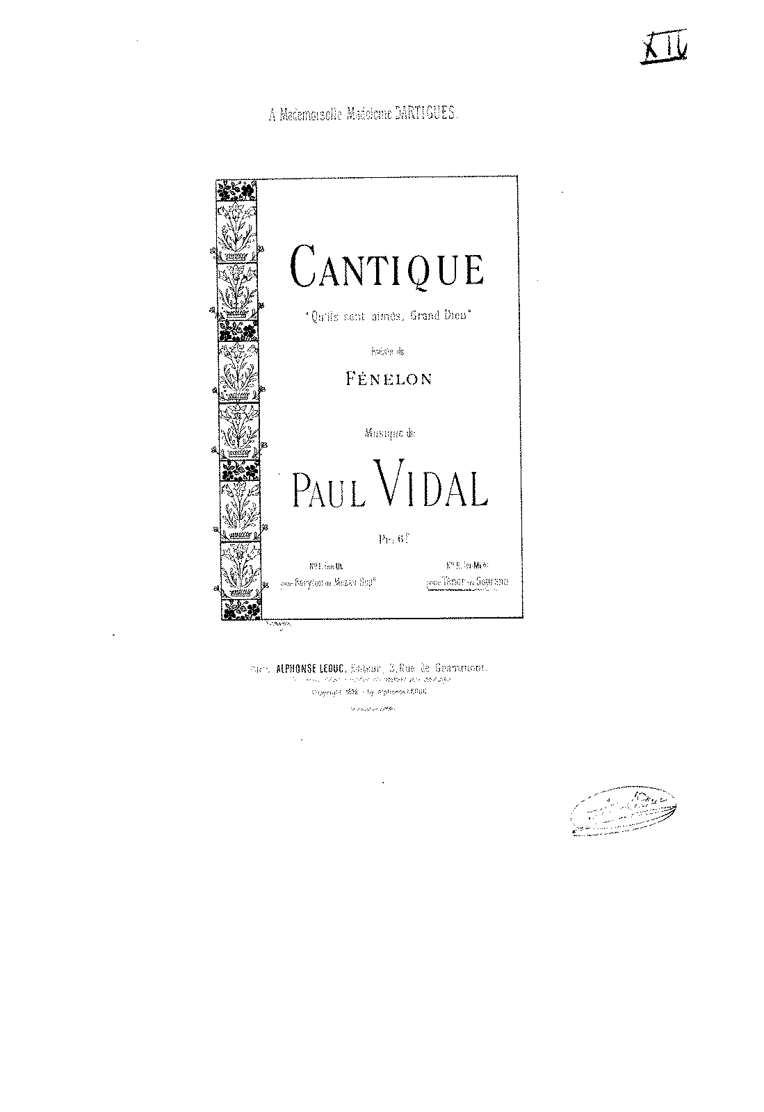 Cantique (Vidal, Paul) - IMSLP