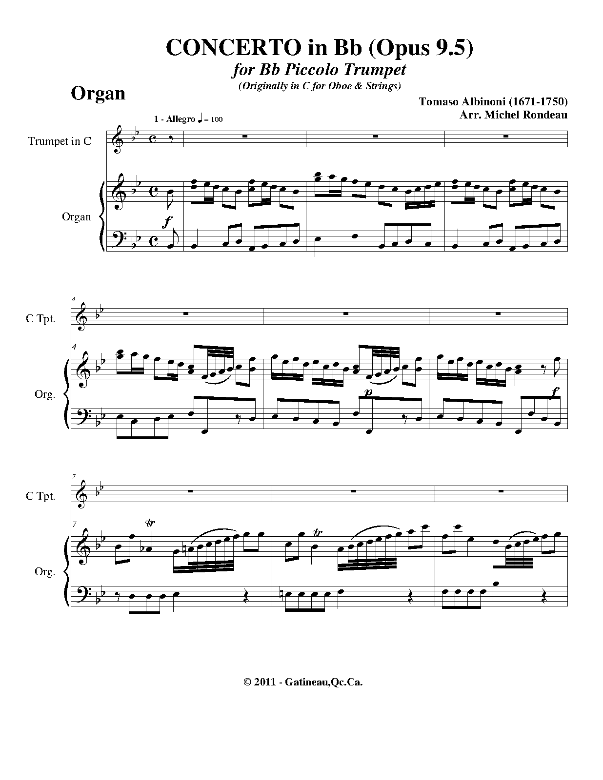 Oboe Concerto in C major, Op.9 No.5 (Albinoni, Tomaso) IMSLP