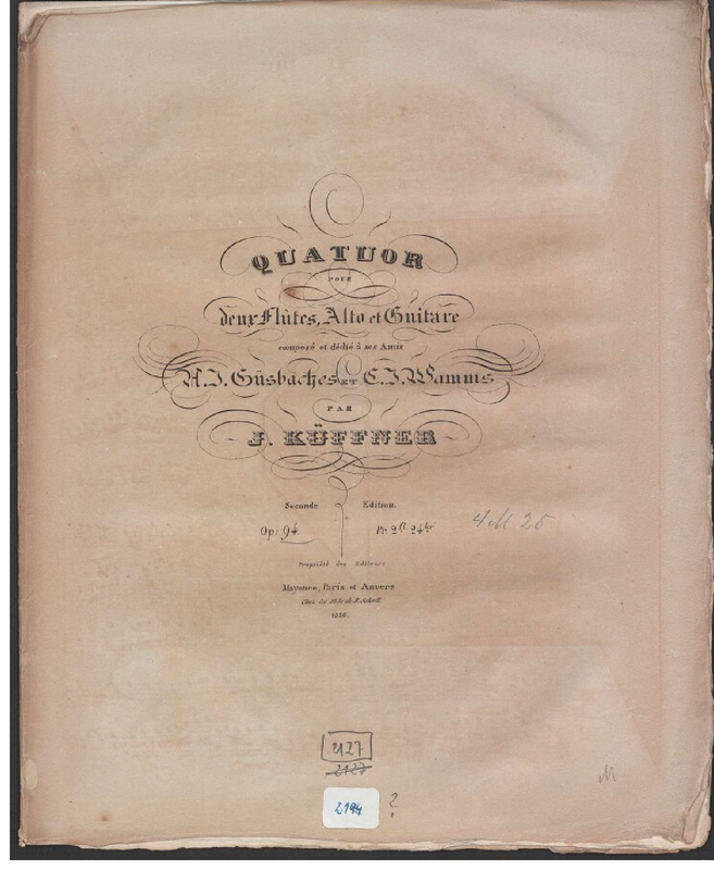 Quatuor pour deux Flûtes, Alto et Guitare