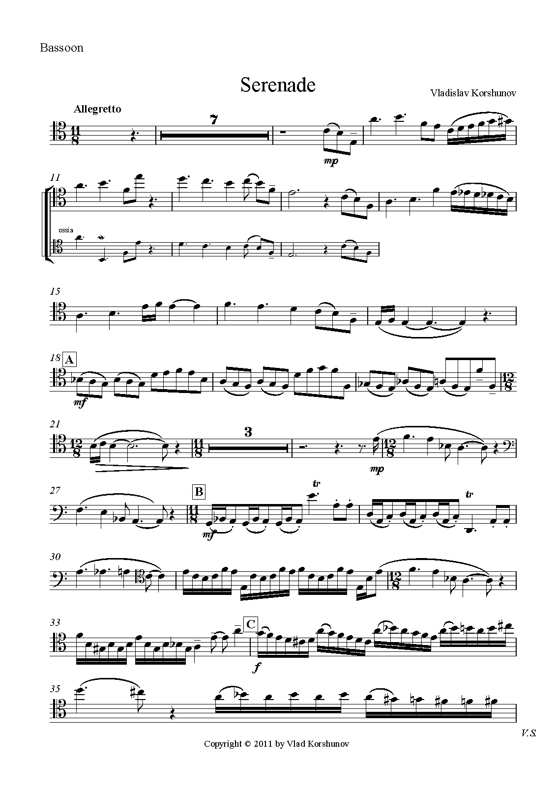 Serenade for Bassoon and Strings (Korshunov, Vlad) IMSLP