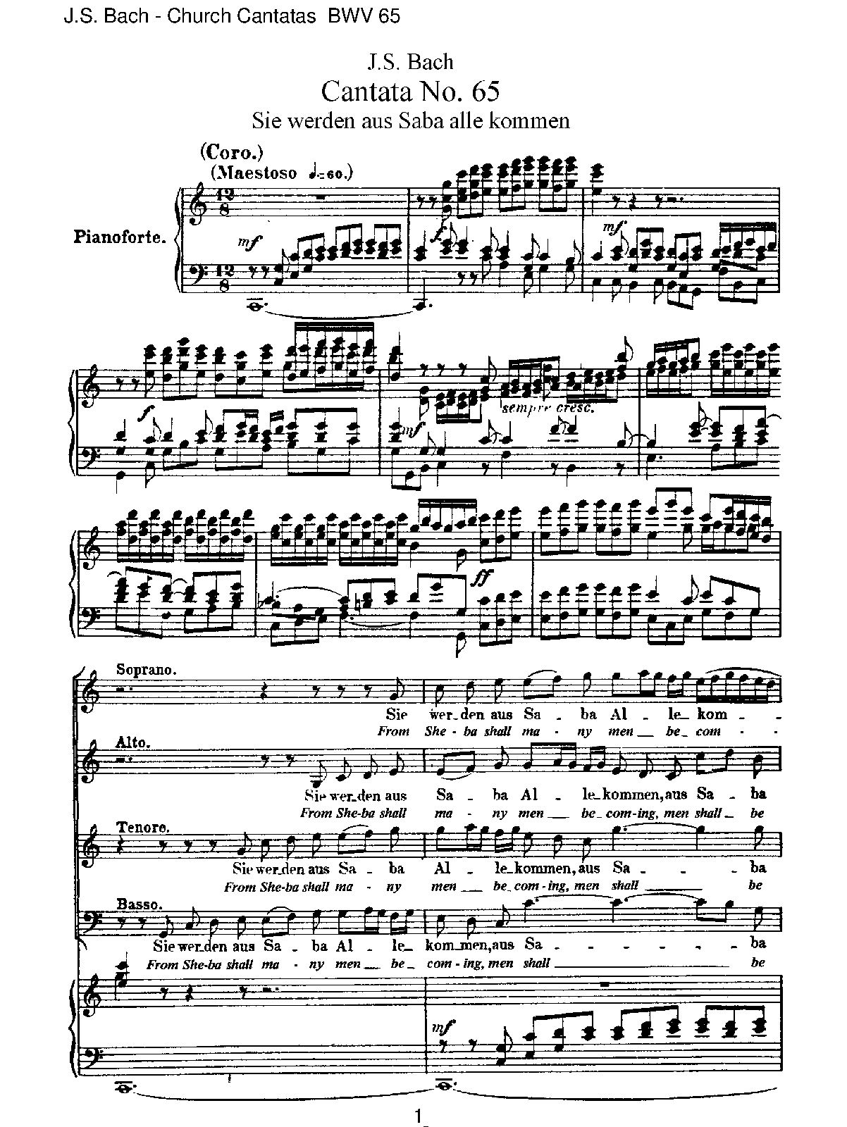 Sie werden aus Saba alle kommen, BWV 65 (Bach, Johann Sebastian) IMSLP Free Sheet Music PDF Sie werden aus Saba alle kommen, BWV 65 (Bach, Johann Sebastian) IMSLP Free Sheet Music PDF