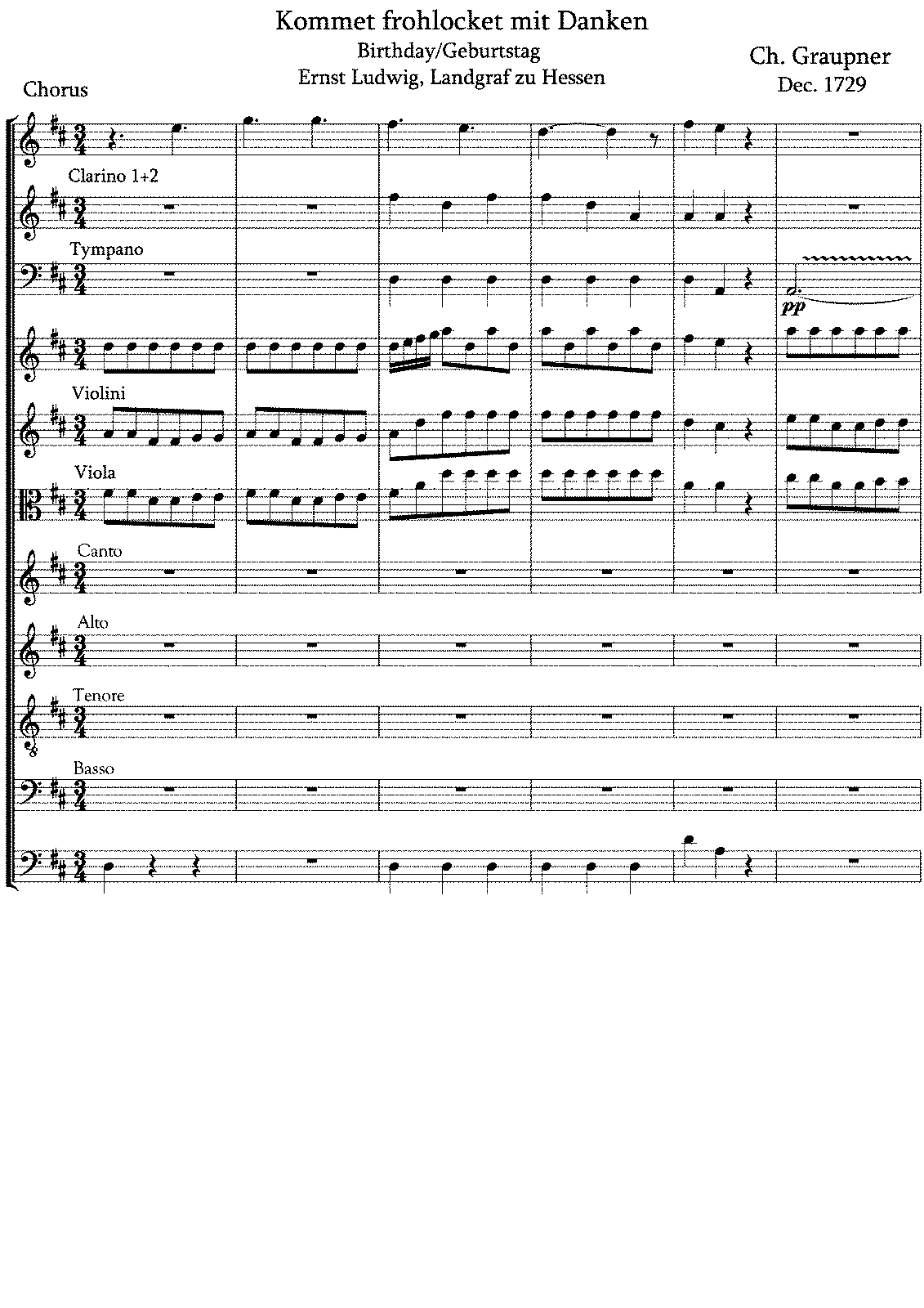 Kommt frohlocket mit Danken, GWV 1174∕29 (Graupner, Christoph) - IMSLP