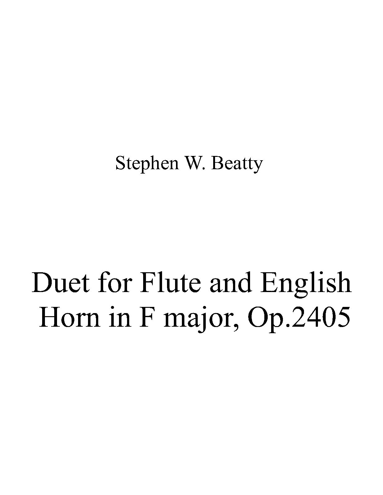Duet for Flute and English Horn in F major, Op.2405 (Beatty, Stephen W.) IMSLP