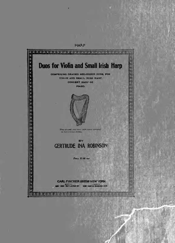 Duos for Violin and Small Irish Harp (Robinson, Gertrude Ina) IMSLP
