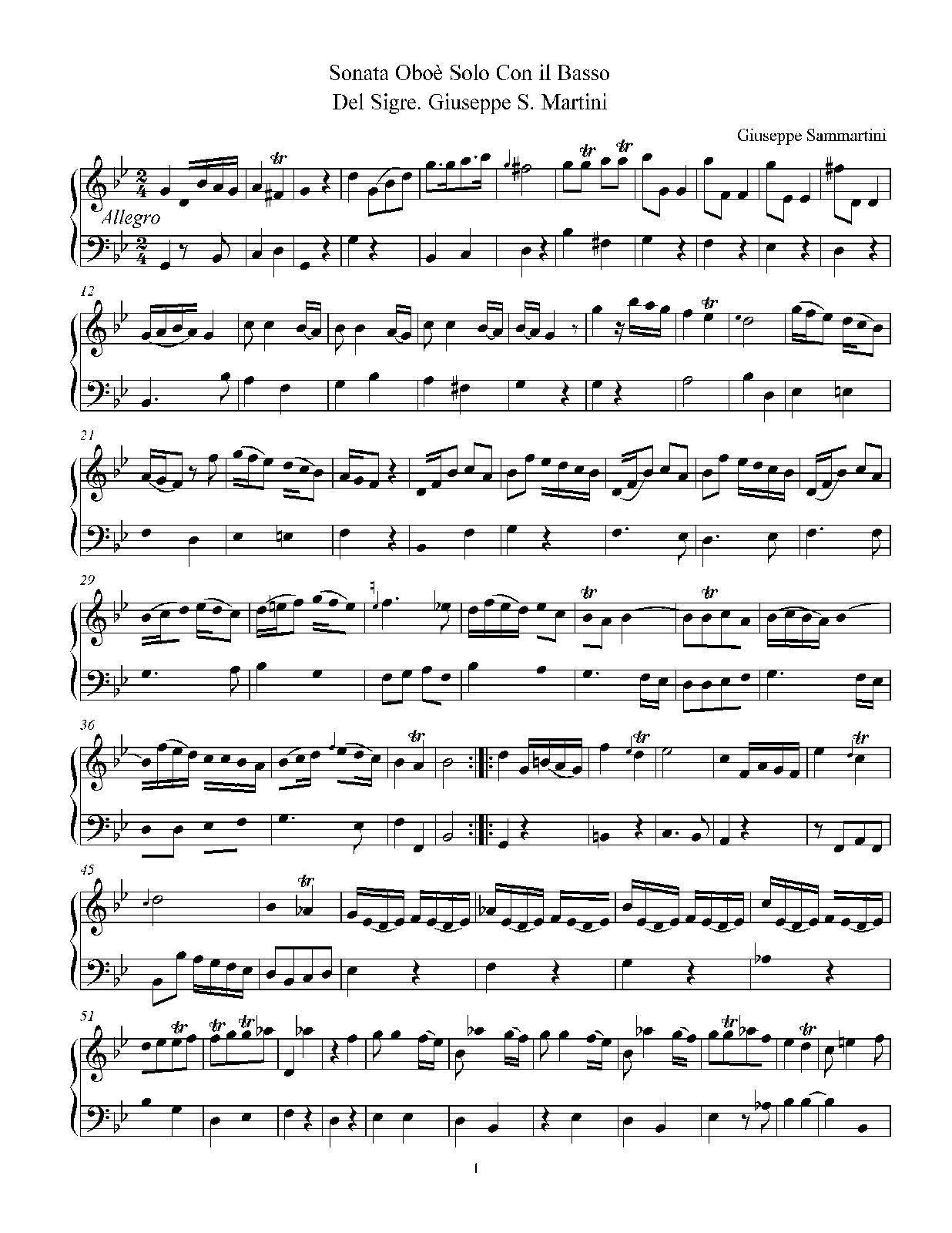 Oboe Sonata in G minor (Sammartini, Giuseppe) IMSLP