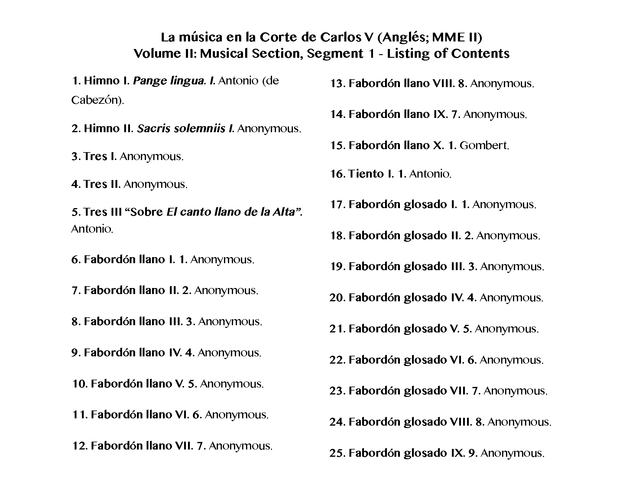 File:PMLP392363-La música en la Corte de Carlos V (Anglés), MME II, Vol. 2, musical score only, segment 1, listing of contents.pdf