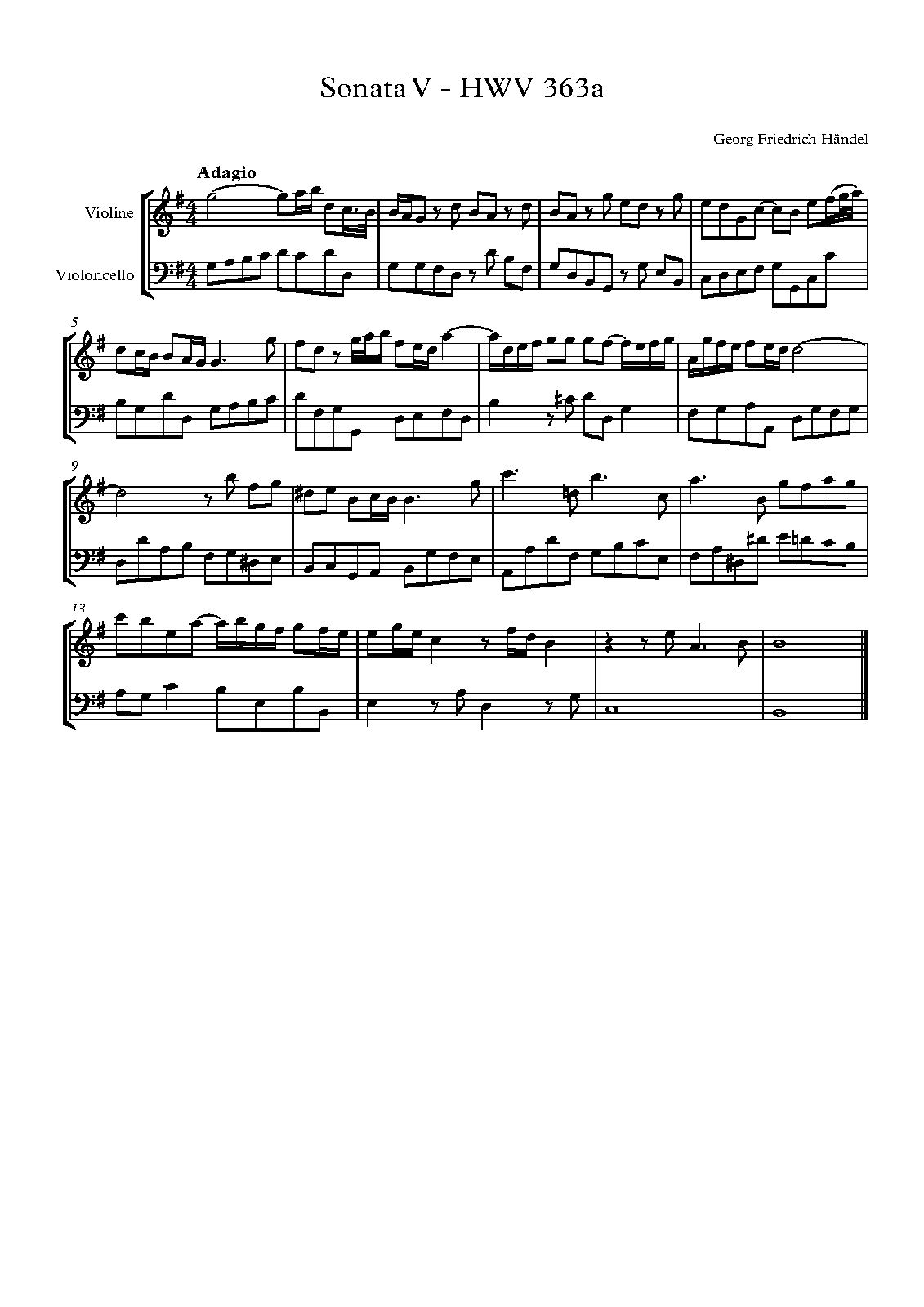 Violin Sonata in G major