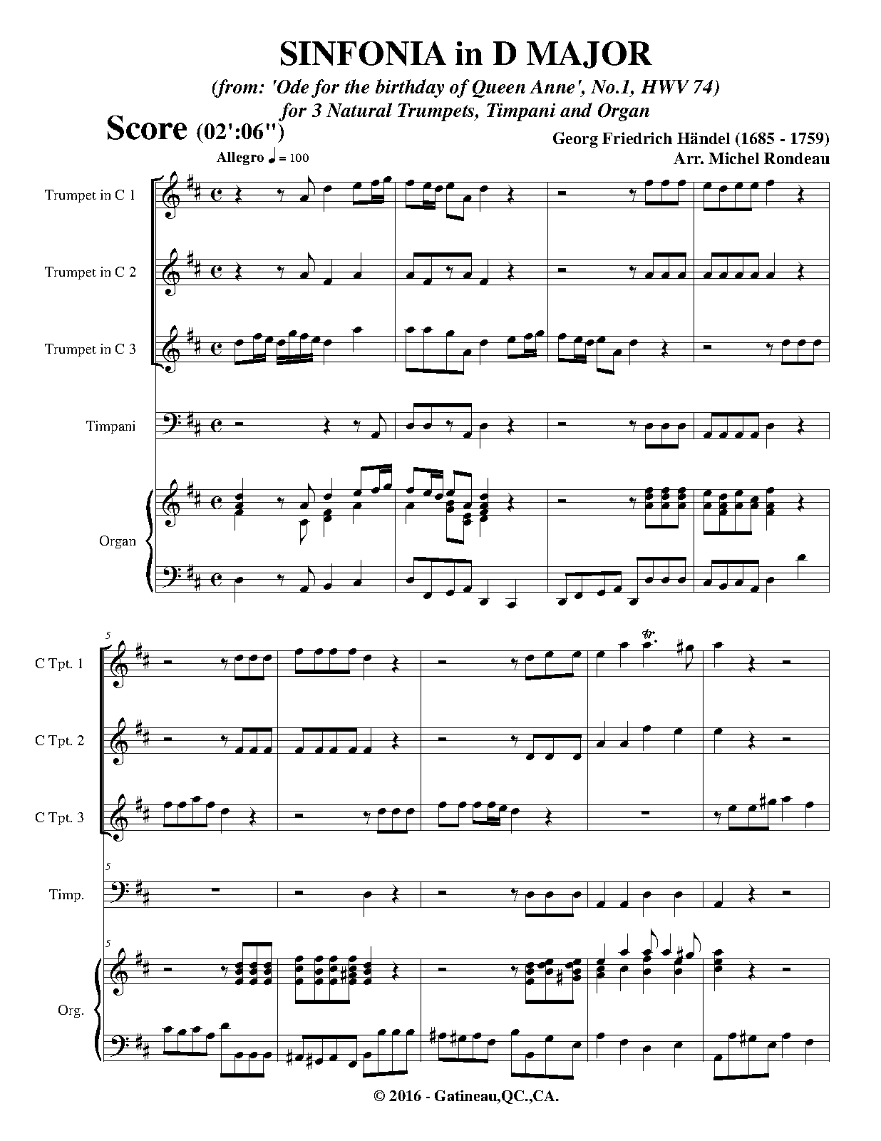 Ode for the Birthday of Queen Anne, HWV 74 (Handel, Frideric) IMSLP