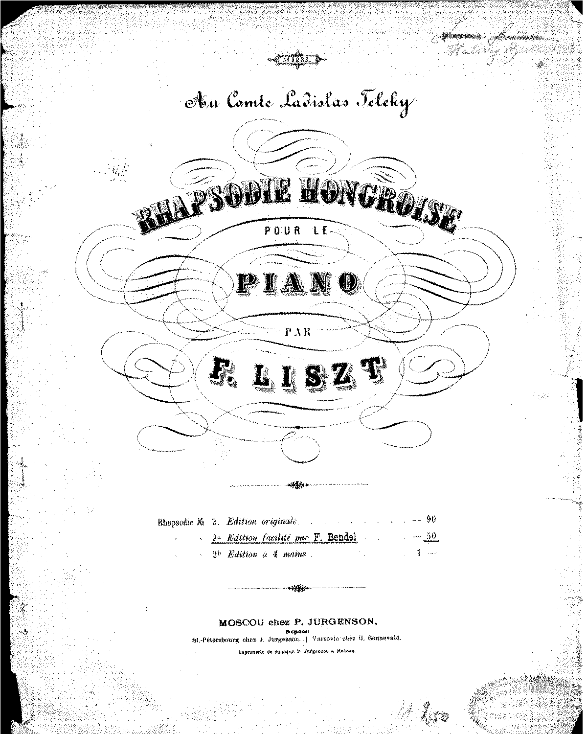 Hungarian Rhapsody No.2, S.244/2 (Liszt, Franz) - IMSLP: Free Sheet ...