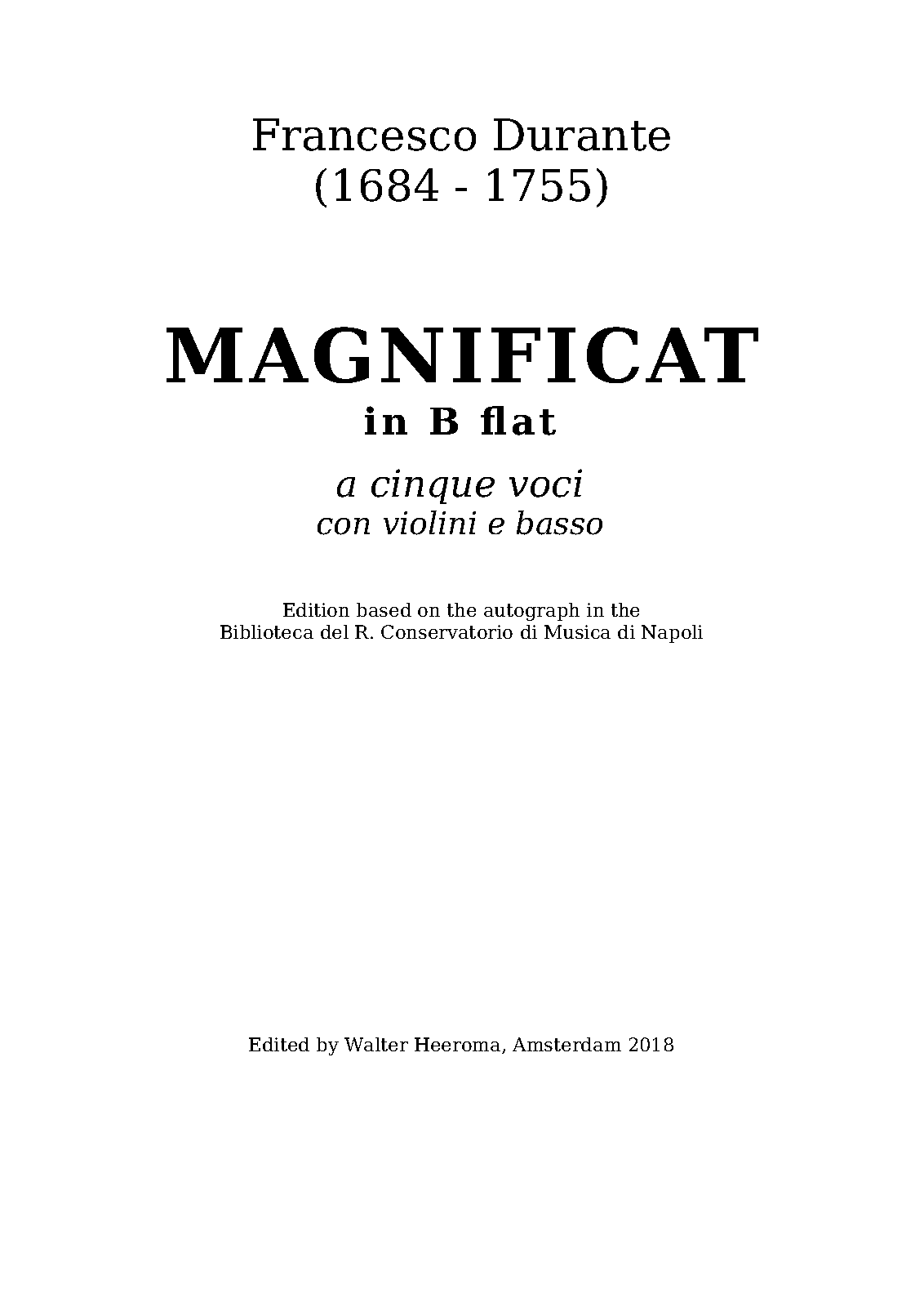 Magnificat A 5 In B-flat Major (Durante, Francesco) - IMSLP