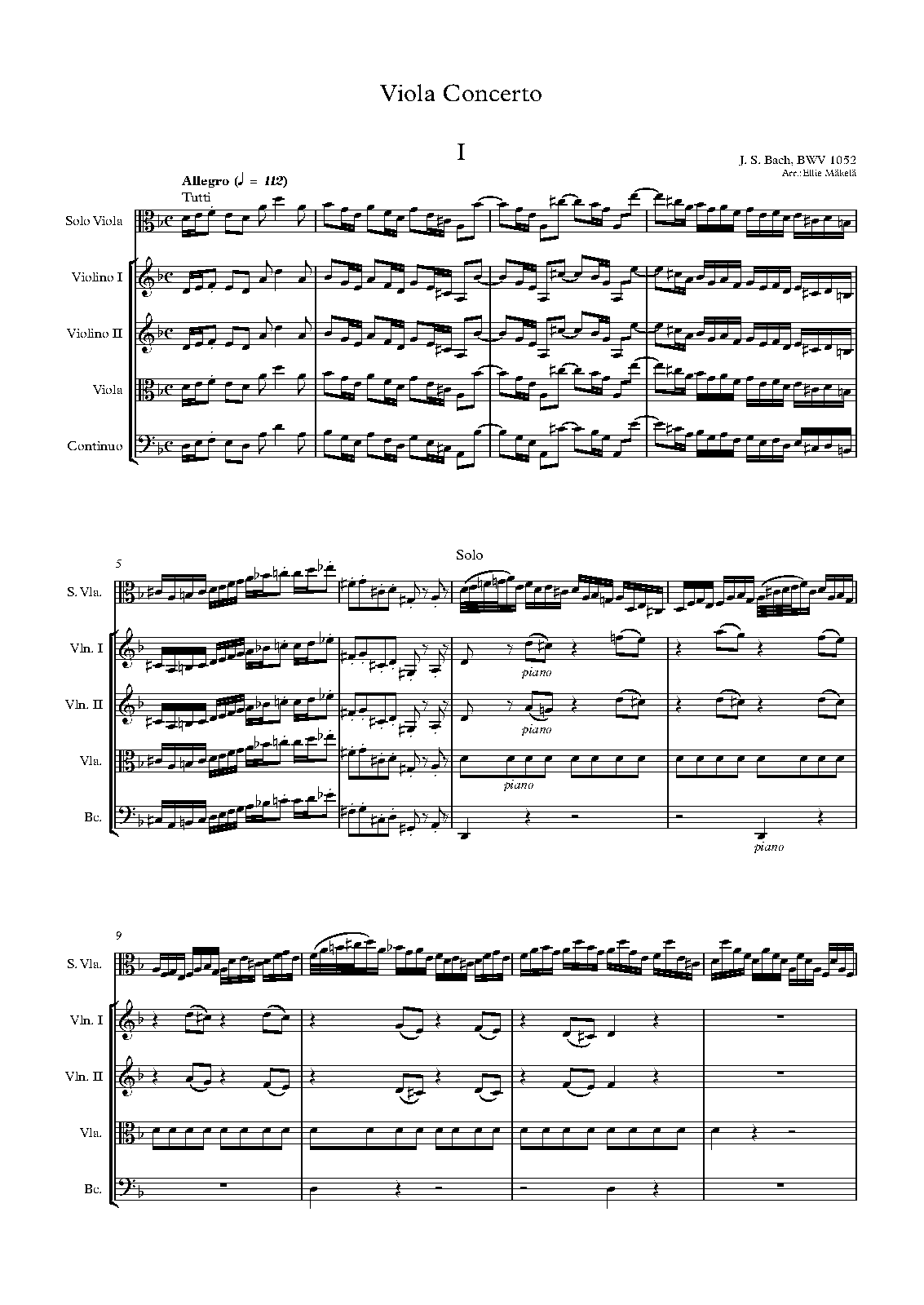 Harpsichord Concerto No.1 in D minor, BWV 1052 (Bach, Johann Sebastian