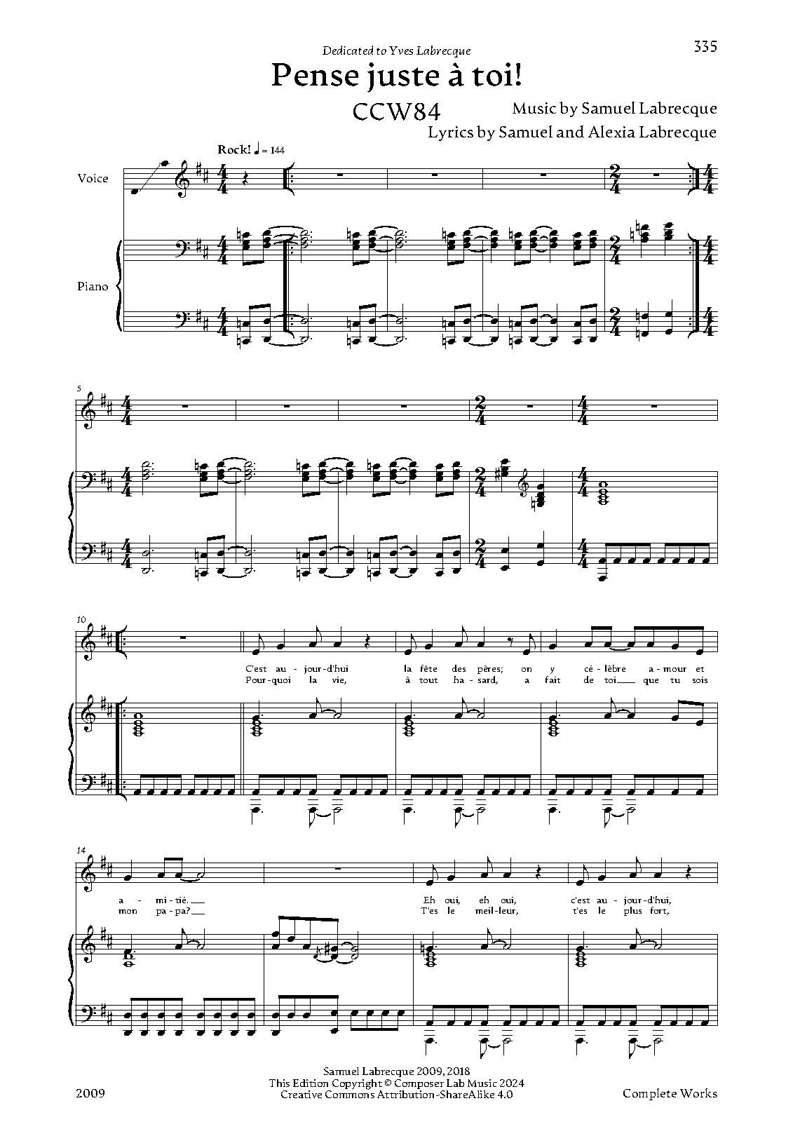 Pense juste à toi!, CCW84 (Labrecque, Samuel) IMSLP