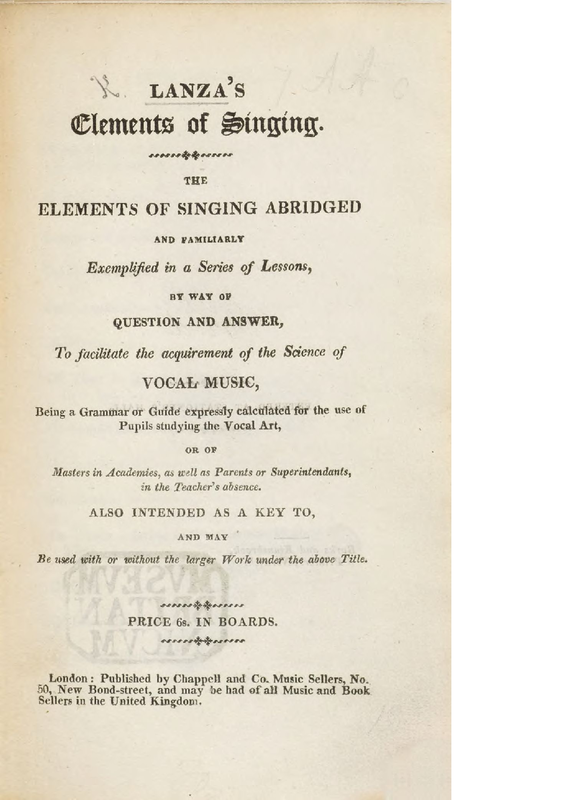 Elements of Singing (Lanza, Gesualdo) IMSLP