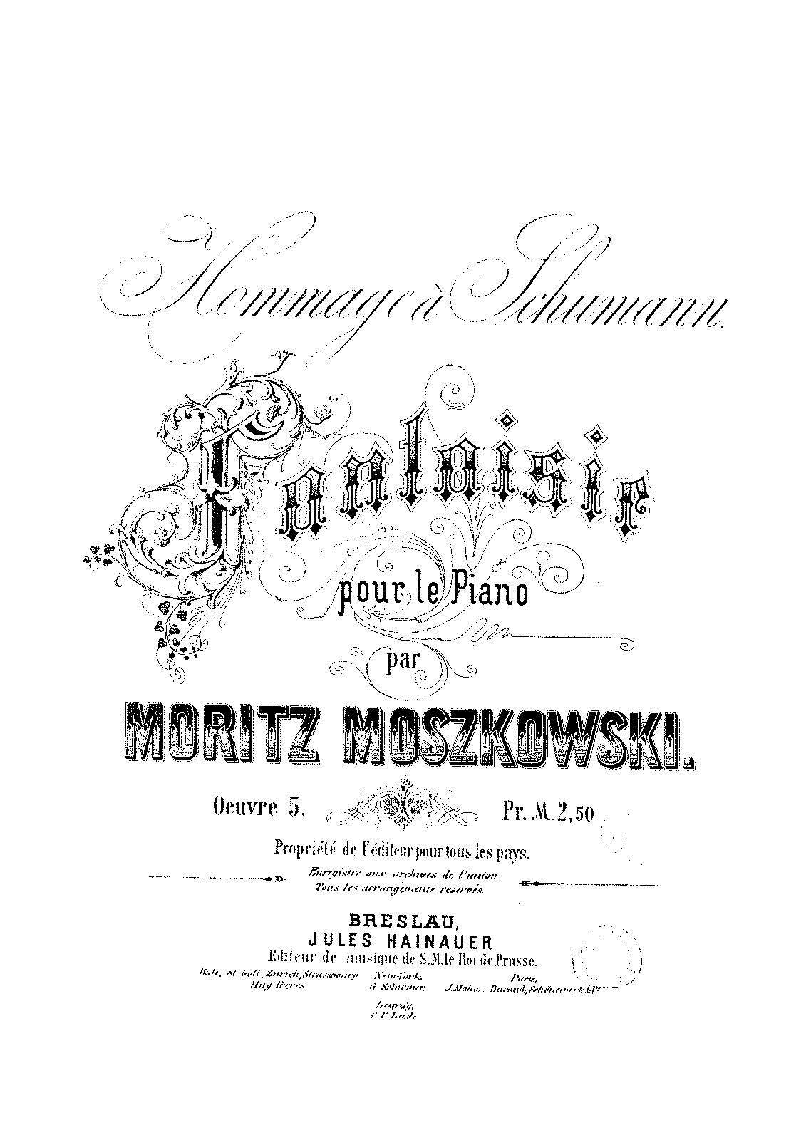 Hommage à Schumann, Op.5 (Moszkowski, Moritz) - IMSLP