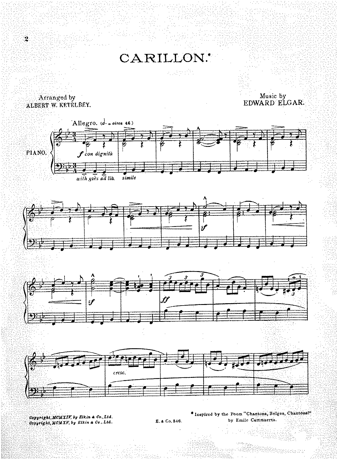 Carillon, Op.75 (Elgar, Edward) - IMSLP: Free Sheet Music PDF Download