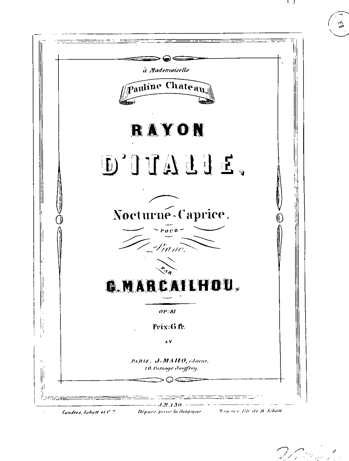 Rayon d'Italie, Op.81 (Marcailhou, Gatien) IMSLP Rayon d'Italie, Op.81 (Marcailhou, Gatien) IMSLP