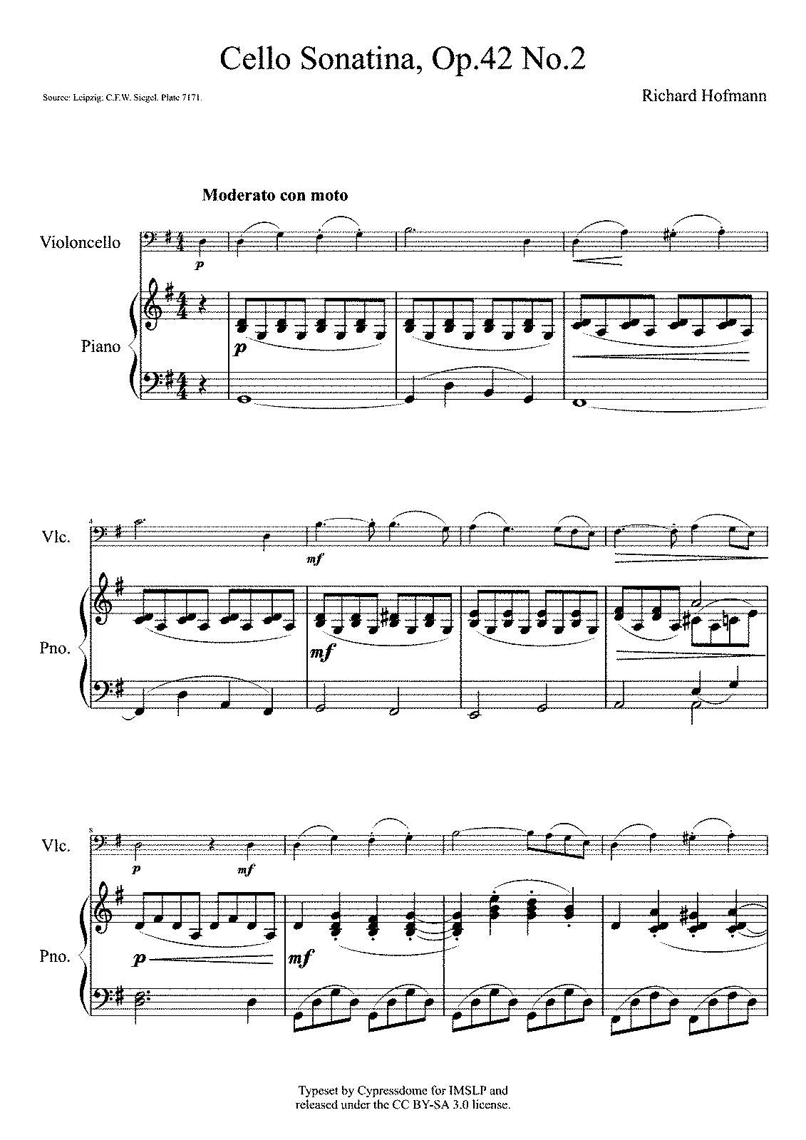 3 Cello Sonatinas, Op.42 (Hofmann, Richard) - IMSLP