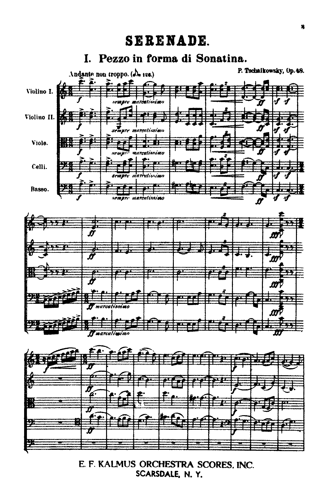 Serenade for String Orchestra, Op.48 (Tchaikovsky, Pyotr) IMSLP Free