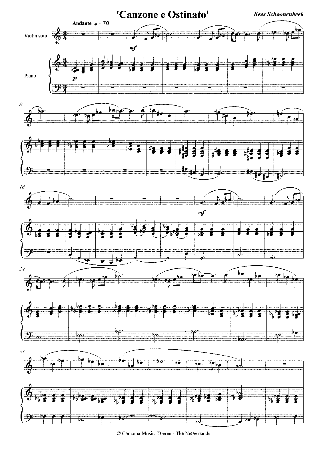 Canzone e Ostinato (Schoonenbeek, Kees) - IMSLP