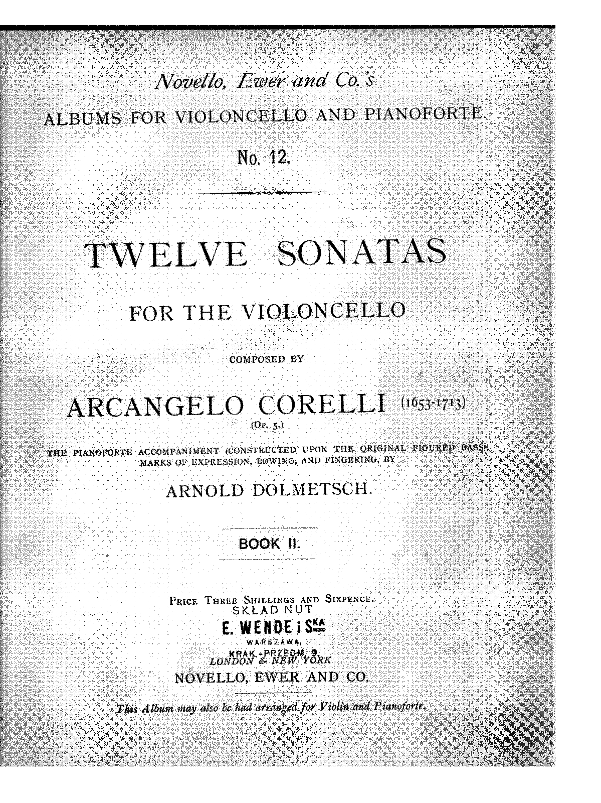 12 Violin Sonatas, Op.5 (Corelli, Arcangelo) - IMSLP: Free Sheet Music ...