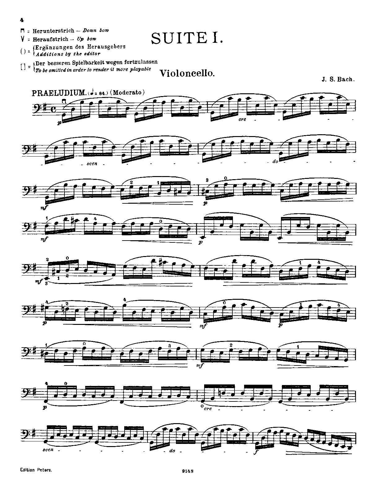 Cello Suite No1 In G Major Bwv 1007 Bach Johann Sebastian Imslp Free Sheet Music Pdf 8425