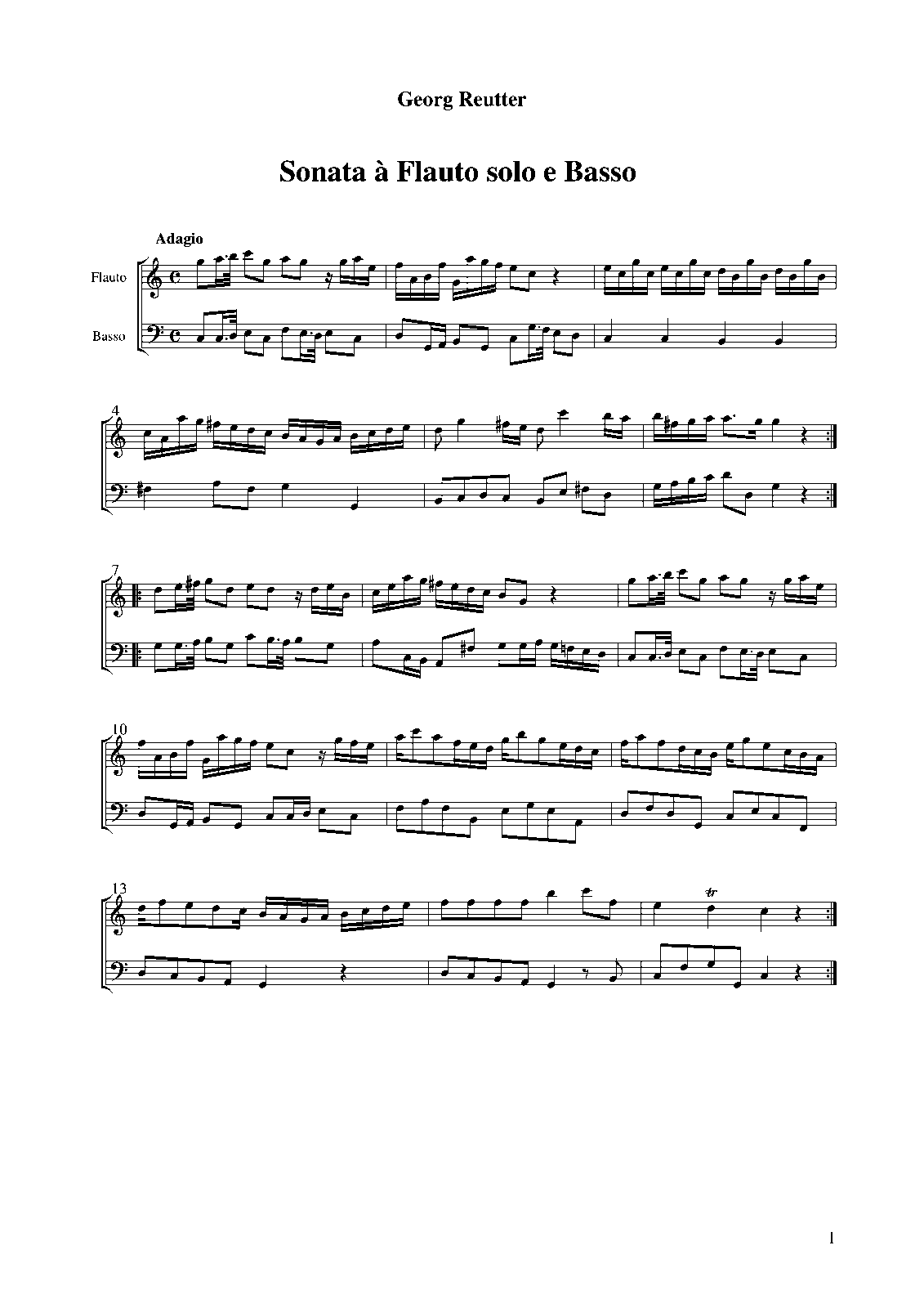 Recorder Sonata in C major (Reutter, IMSLP