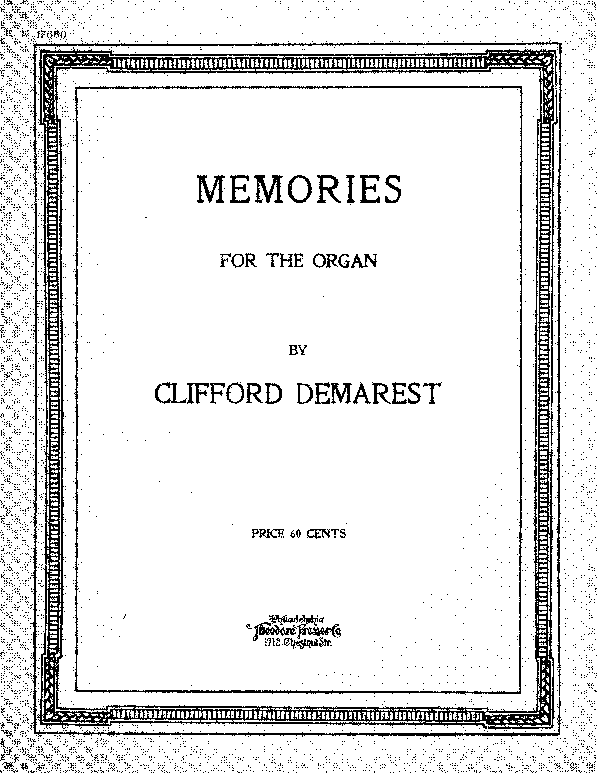 Memories Demarest Clifford Imslp