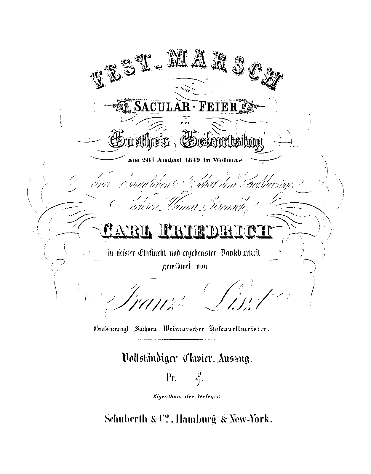 Festmarsch zur Säcularfeier von Goethes Geburtstag