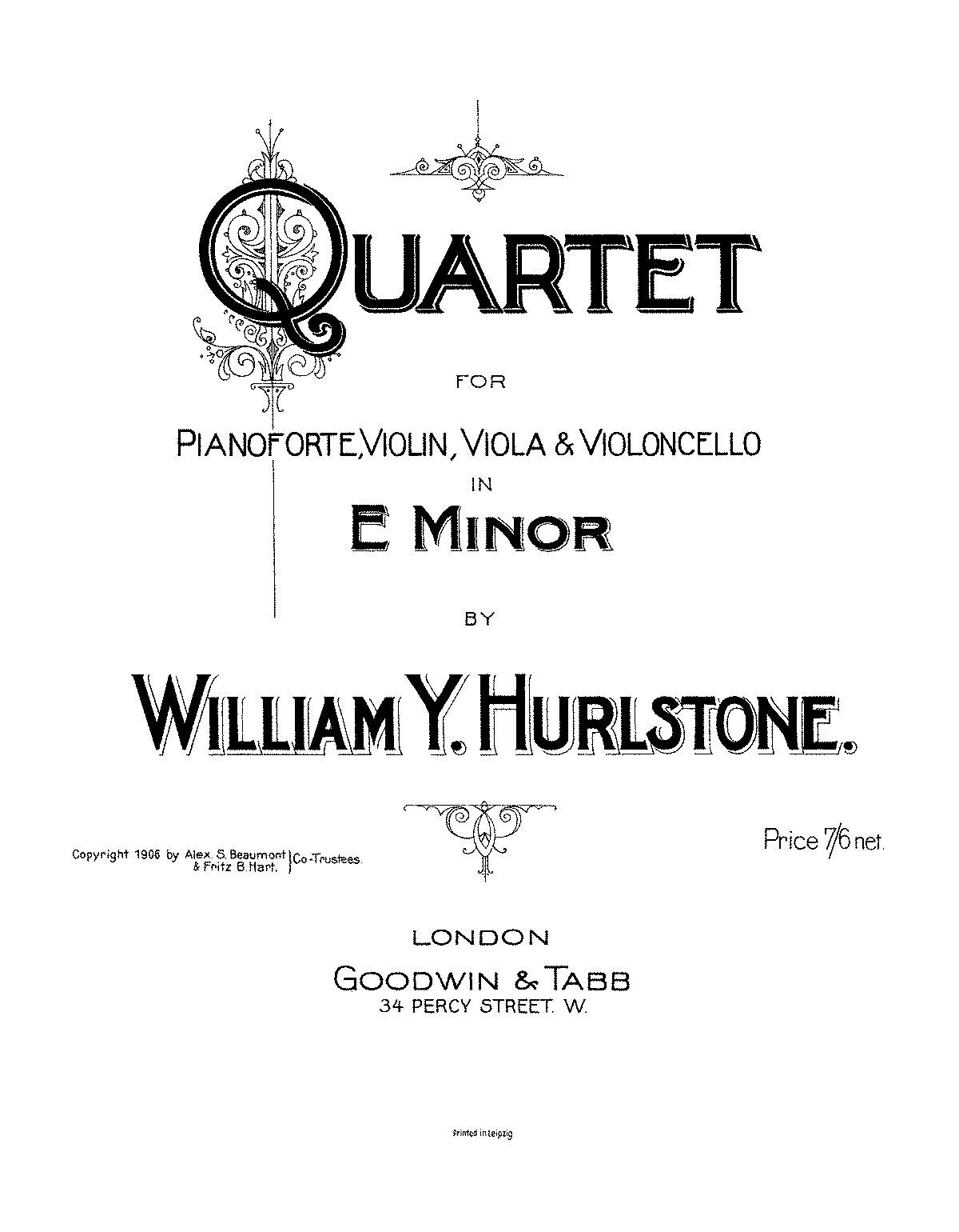 Piano Quartet, Op.43 (Hurlstone, William Yeates) - IMSLP