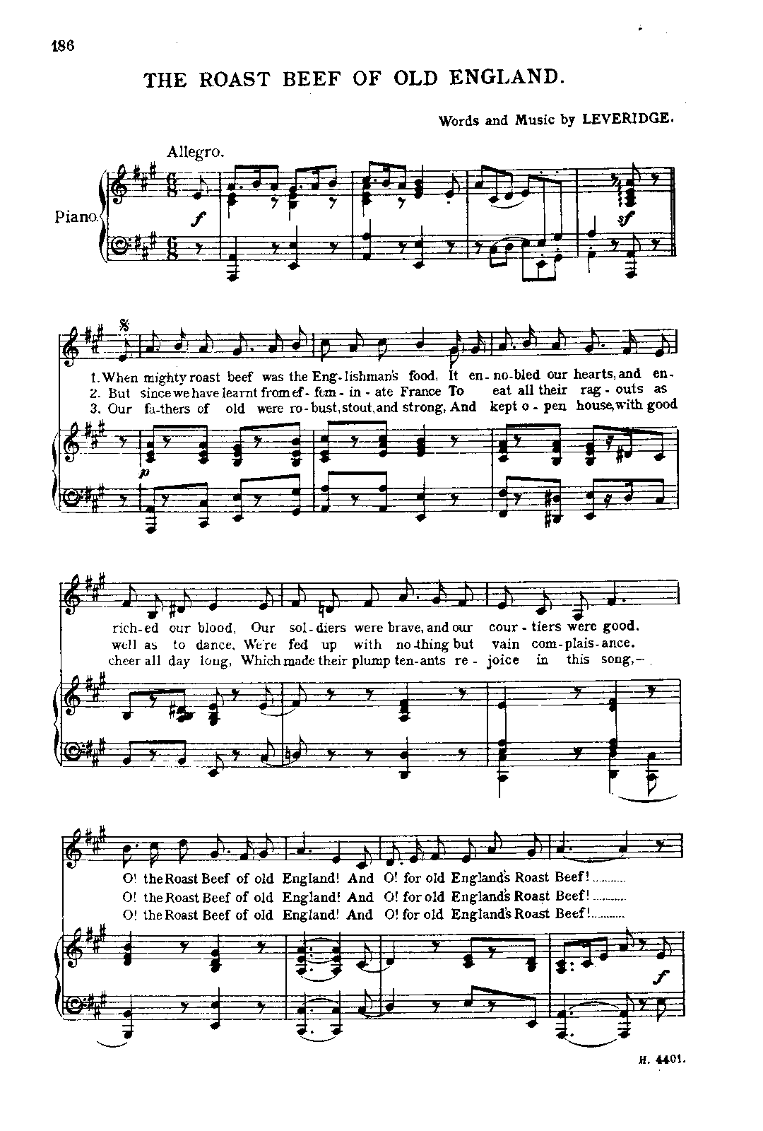 The Roast Beef of Old England (Leveridge, Richard) IMSLP