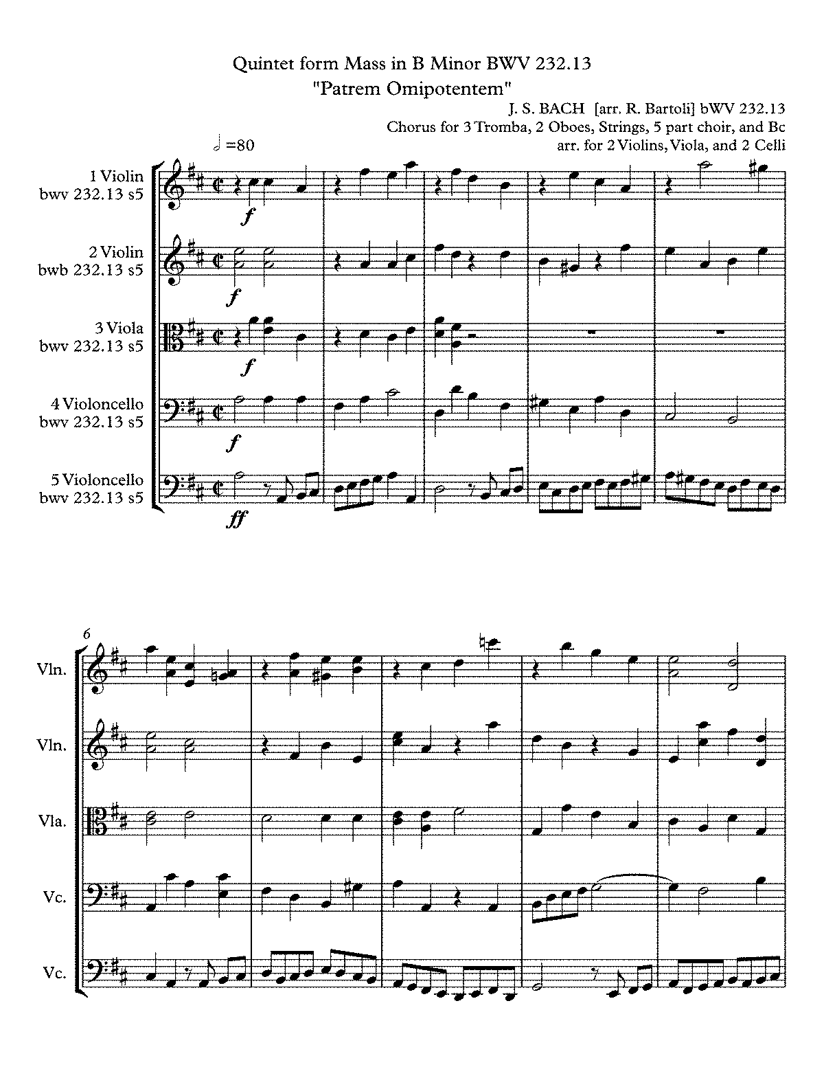 Mass In B Minor, BWV 232 (Bach, Johann Sebastian) - IMSLP: Free Sheet ...