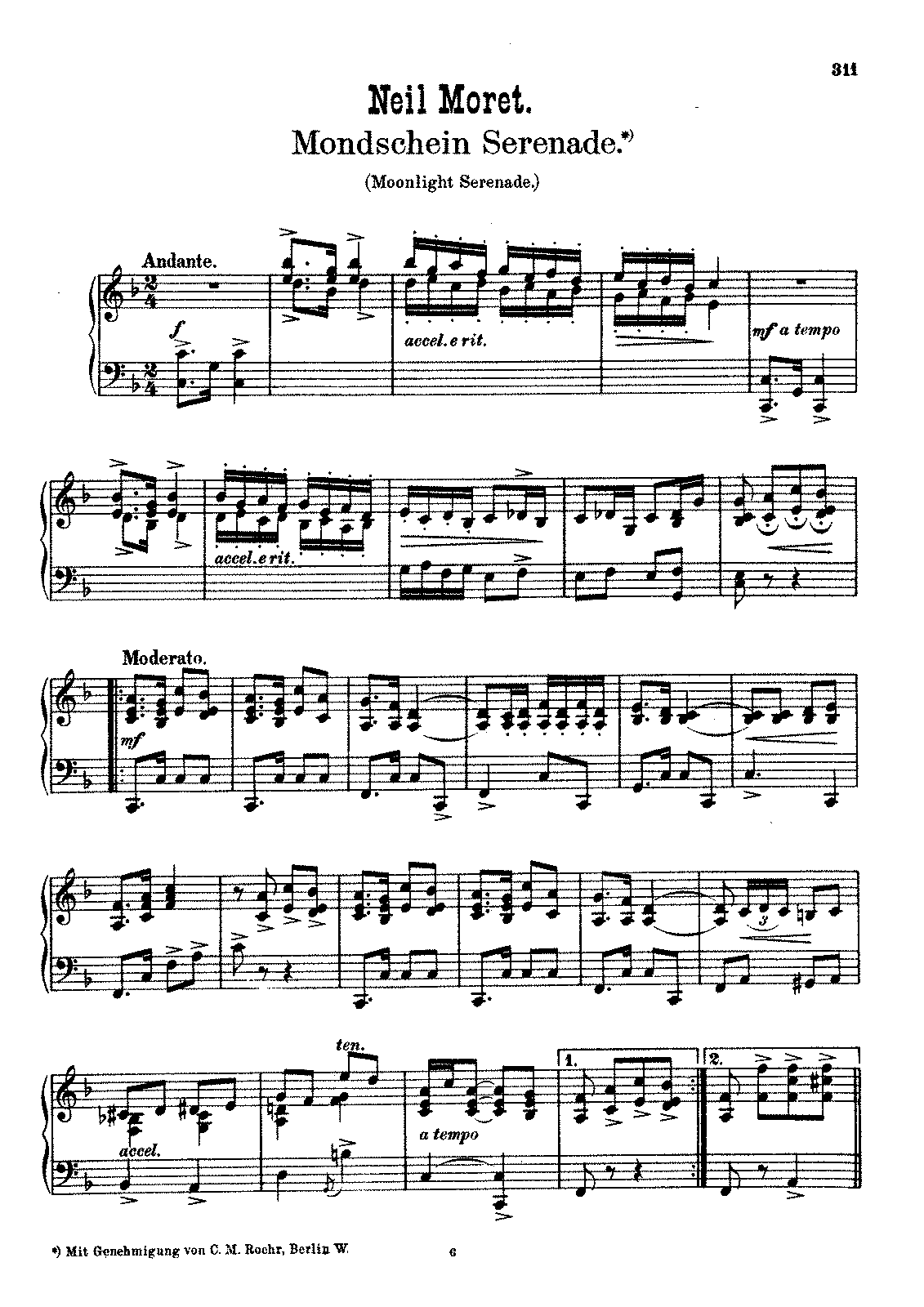 moonlight serenade sheet music