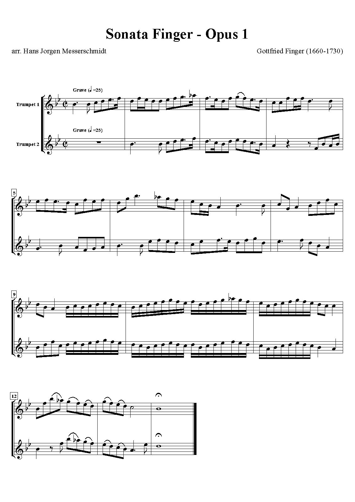 Sonatas for 2 Instruments in C major (Finger, Gottfried) IMSLP