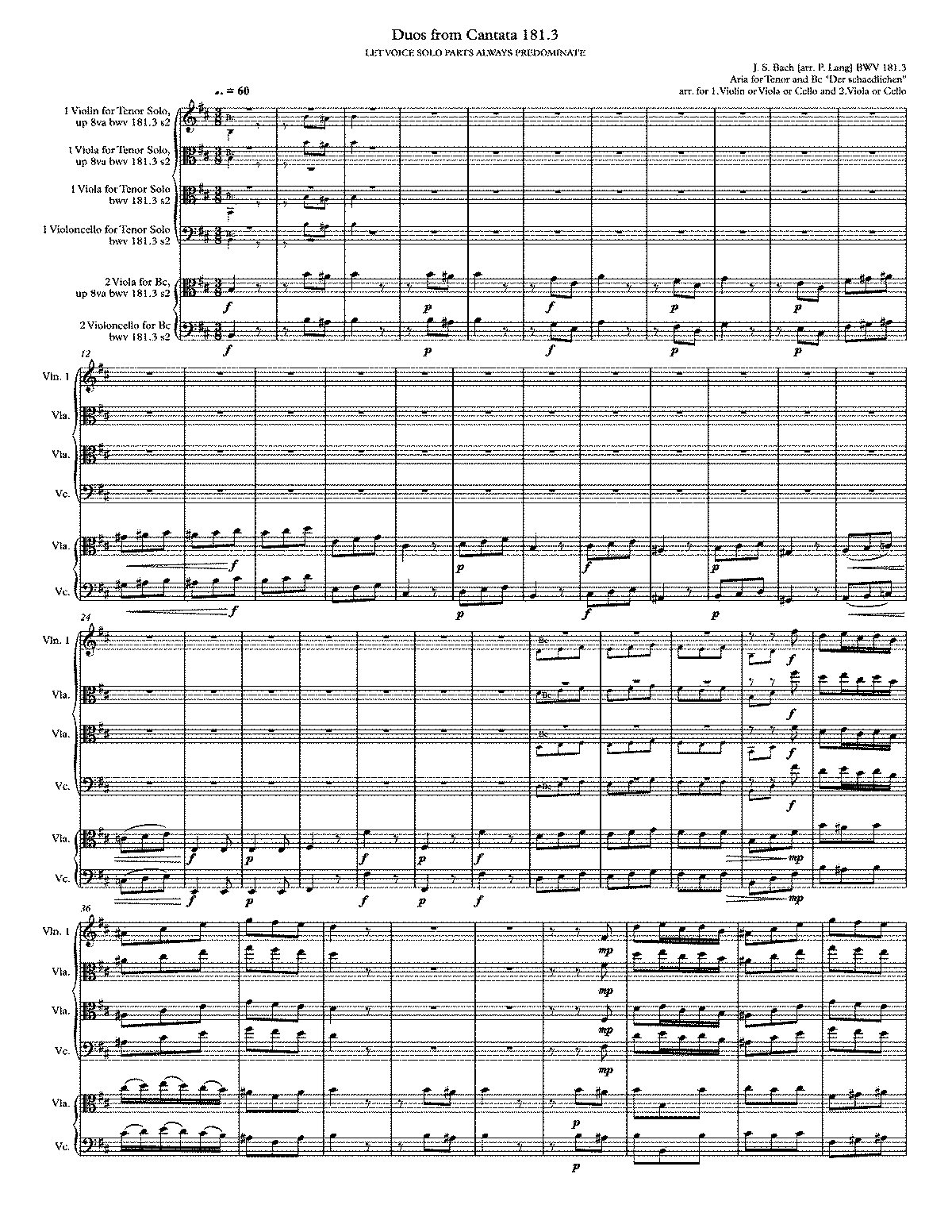 Leichtgesinnte Flattergeister, BWV 181 (Bach, Johann Sebastian) - IMSLP