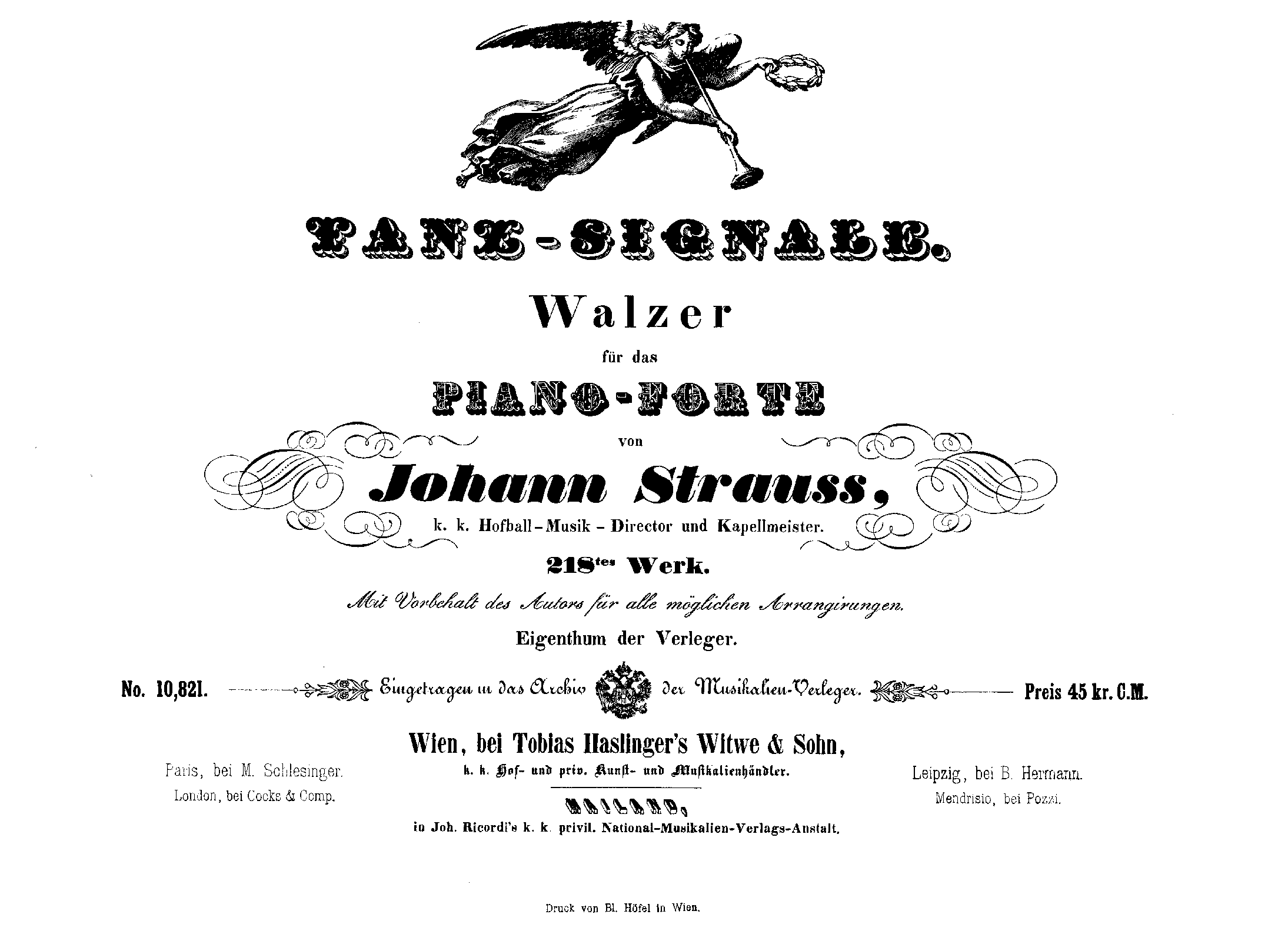 Tanz-Signale, Op.218