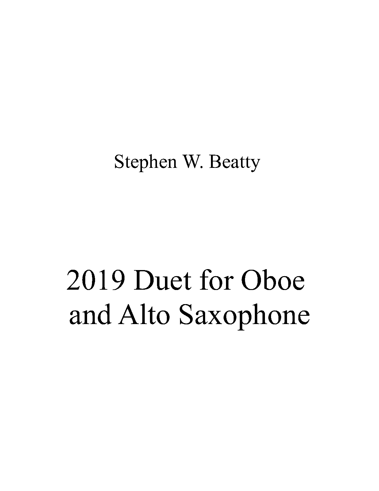 Duet for Oboe and Alto Saxophone, Op.2019 (Beatty, Stephen W.) IMSLP