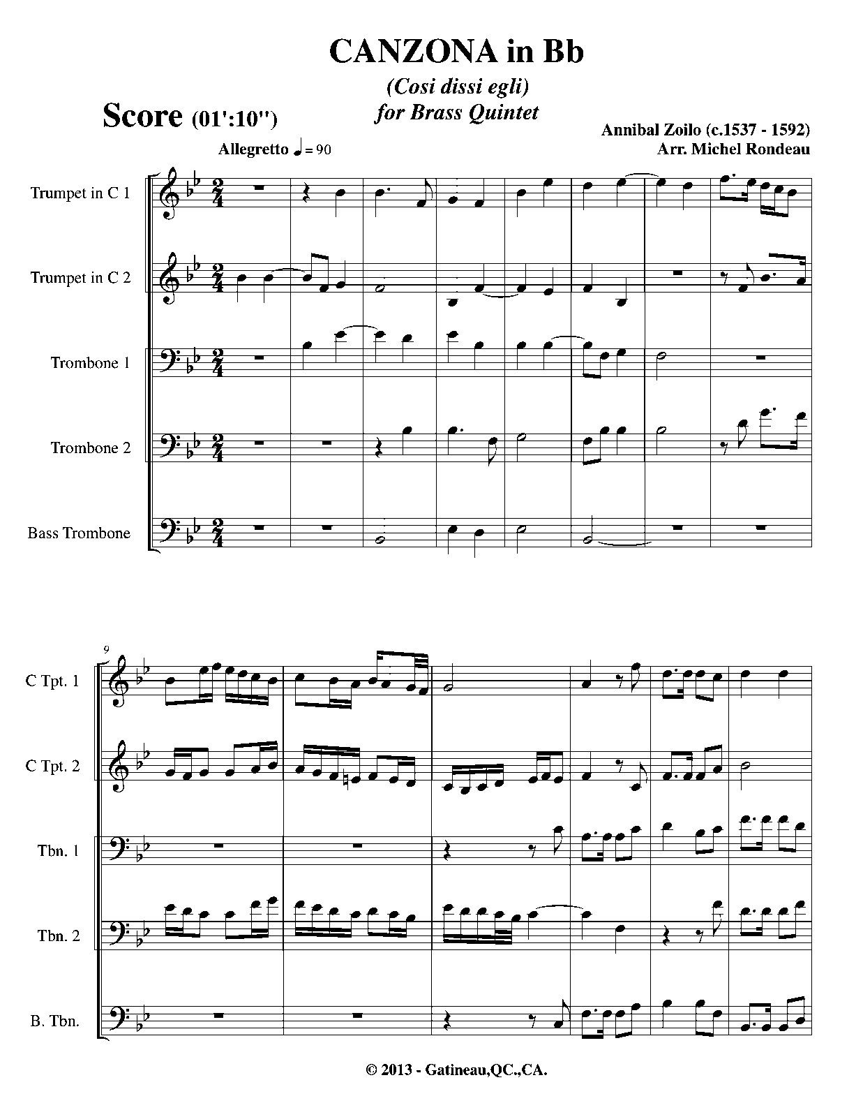 Cosi dissi egli (Zoilo, Annibale) IMSLP