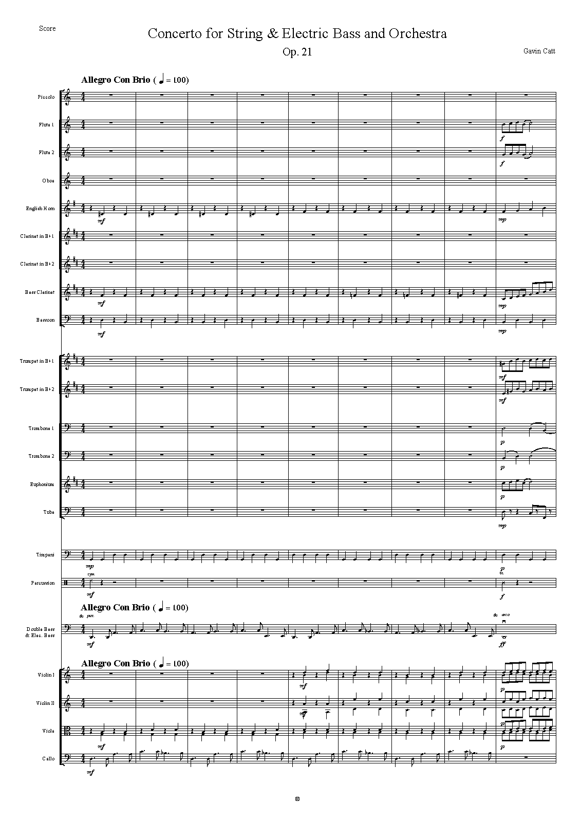 Concerto for String and Electric Bass and Orchestra, Op.21 (Catt, Gavin