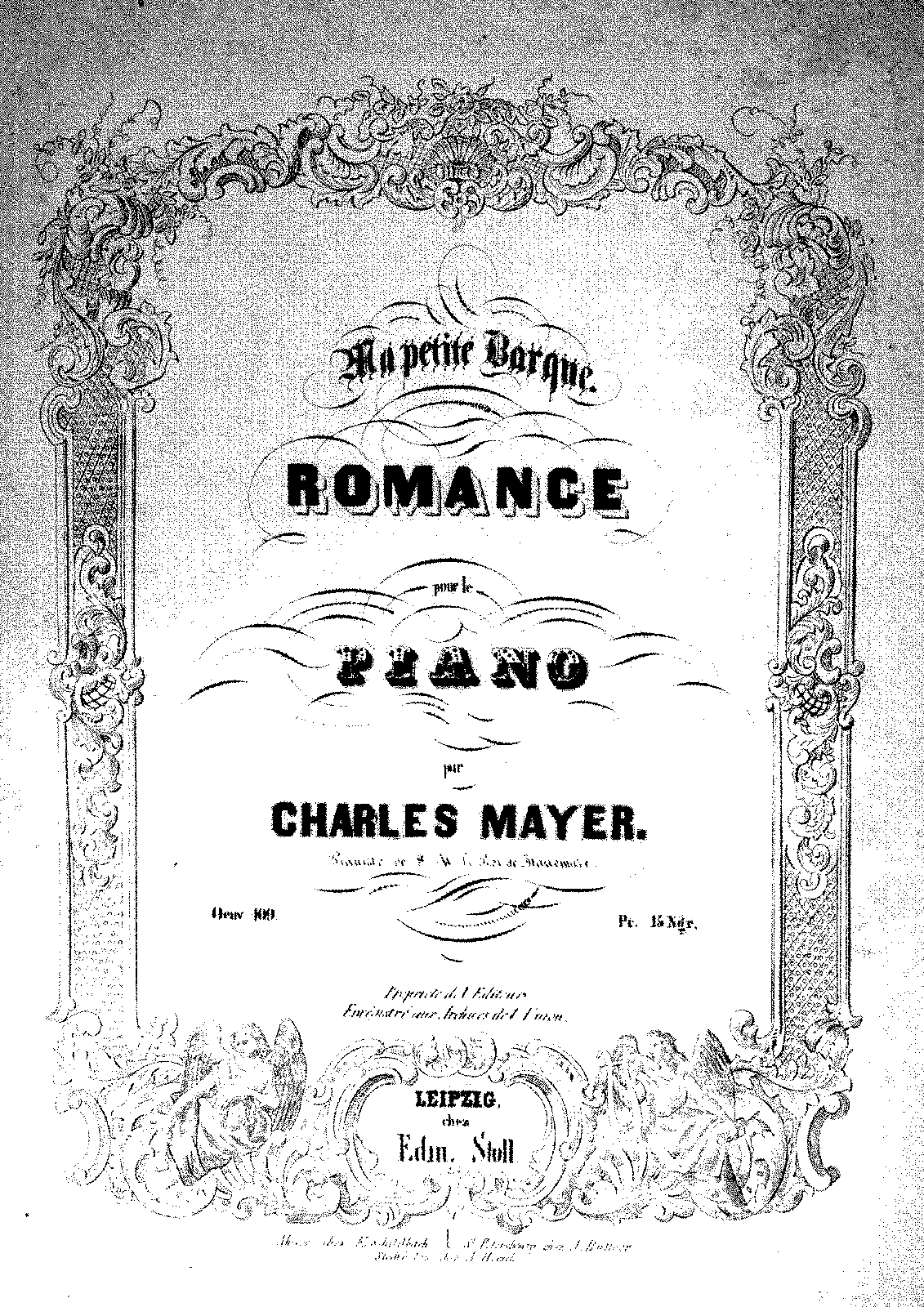 Ma Petite Barque, Op.109 (Mayer, Charles) - IMSLP